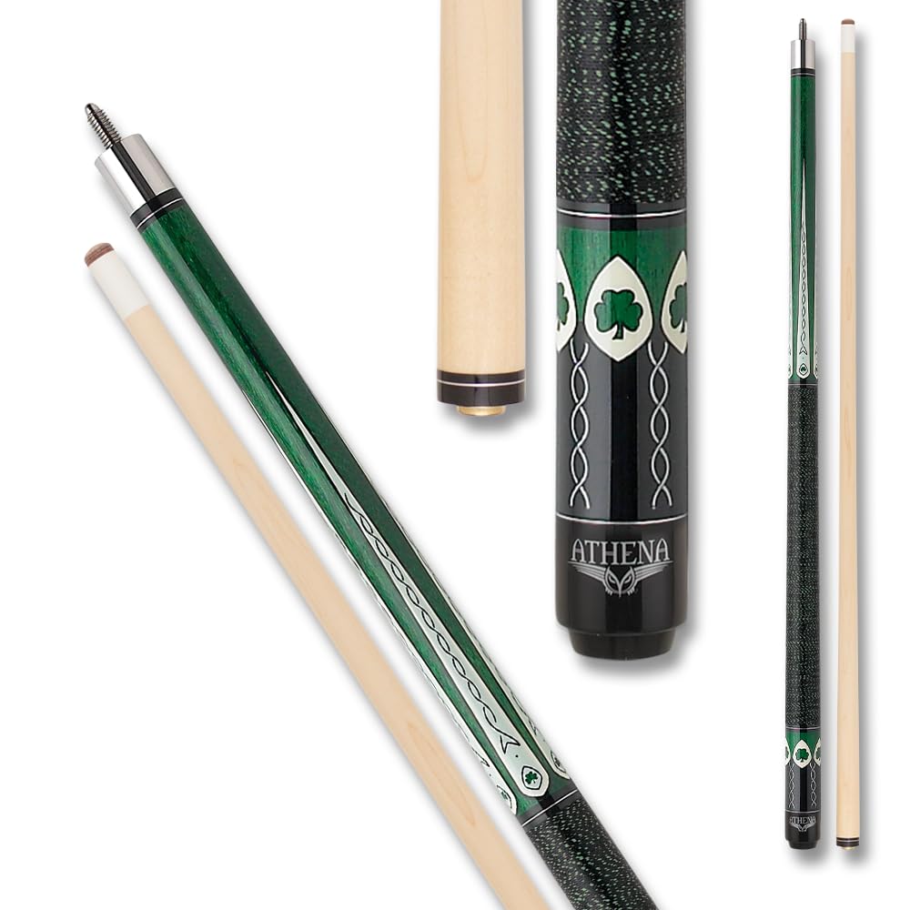 Athena ATH08 Shamrock Pool Cue - 21oz Premium Billiard Stick for Professional & Recreational Players | Perfect for Pool Halls, Game Rooms & Home Bars