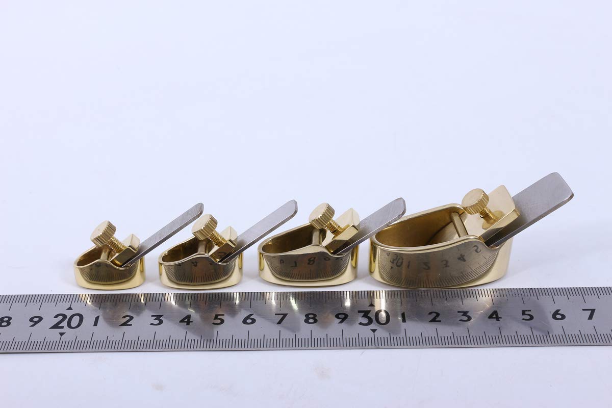 Brass Convex Bottom Planes Set for Guitar & Violin Making - Mini Steel Blade Woodworking Tools for Luthiers & Craft Projects - Perfect for Instrument Repair, DIY Wood Carving, and Fine Woodworking
