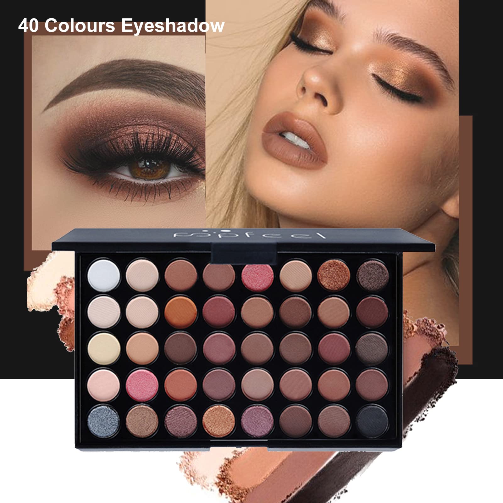 Joyeee 40 Color Professional Eyeshadow Palette Set with Mascara, Eyebrow Pencil, Eyeliner & Cosmetic Brushes - Perfect Makeup Gift for Women & Girls, Travel-Friendly Beauty Kit for Parties, Weddings & Daily Use