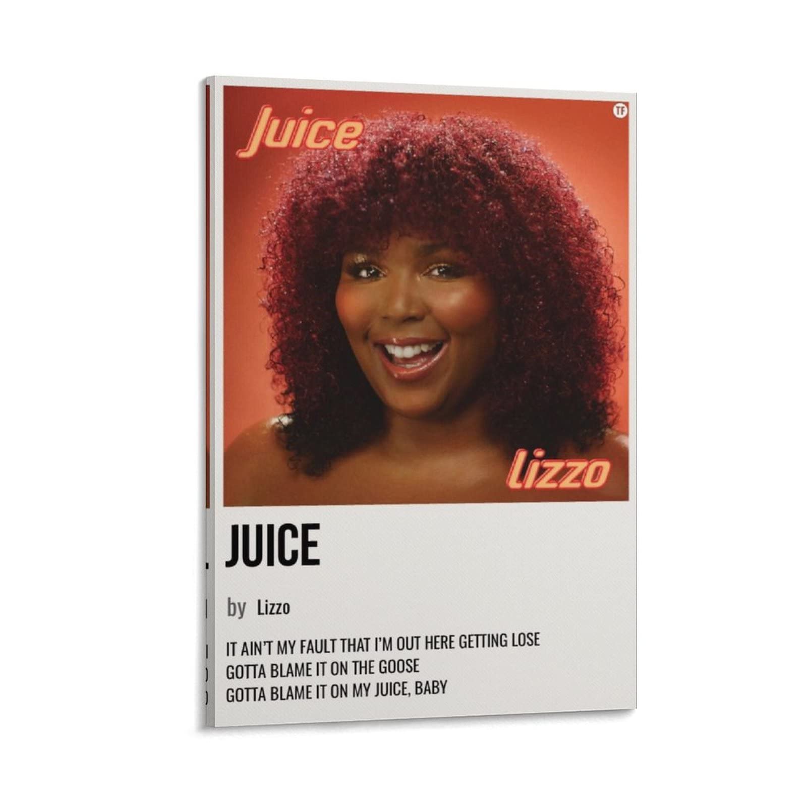 Lizzo Juice Canvas Poster - 24x36 Inch (60x90cm) Framed Wall Art for Bedroom, Office & Sports Room Decor - Perfect Gift for Music & Pop Culture Fans - Ideal for Home, Dorm & Studio Decorations
