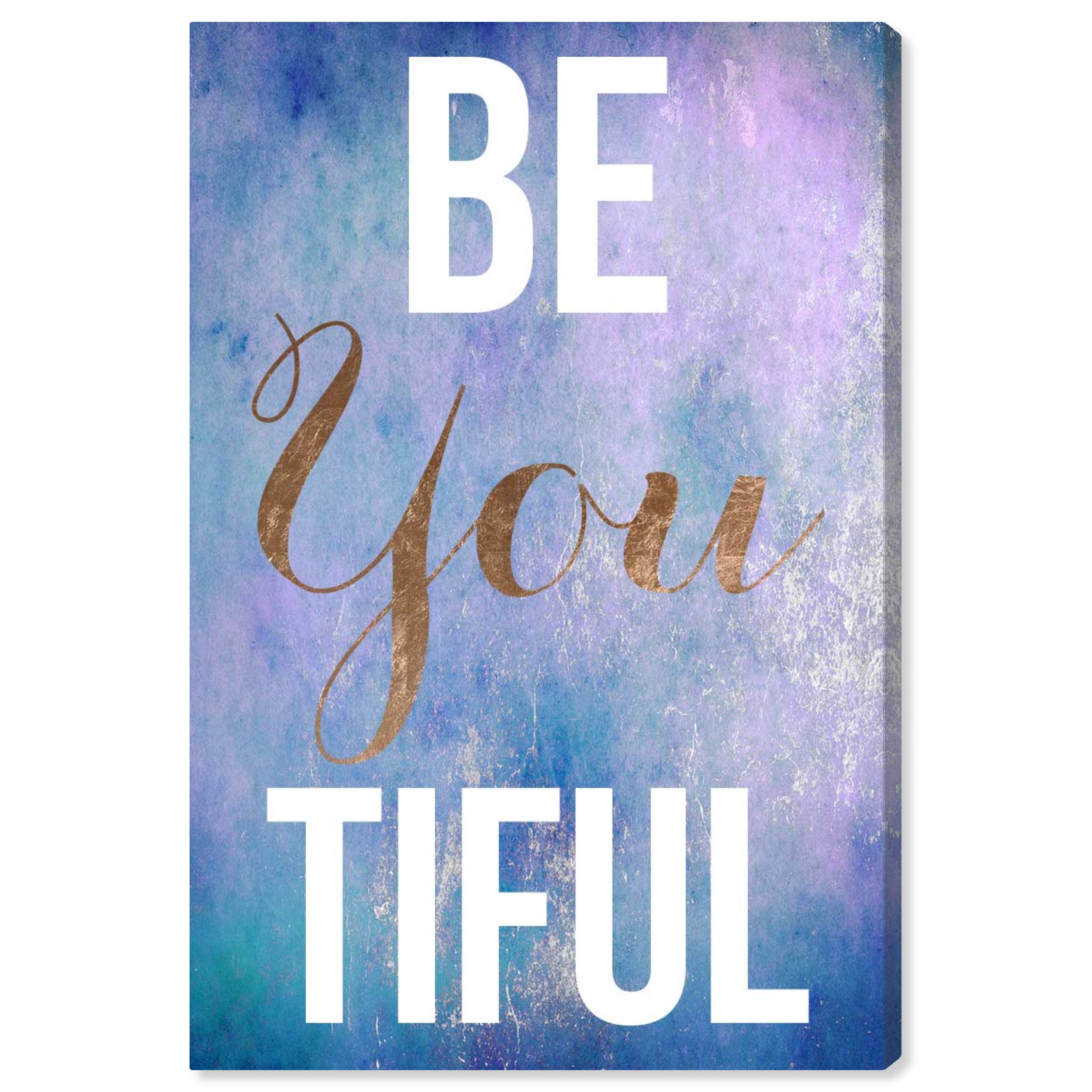 Oliver Gal Artist Co. 'Be You' Wall Art Canvas Print - Inspirational Typography & Quote Home Decor, 10x15 Inches, Blue & Purple - Perfect for Living Room, Bedroom & Office Decor
