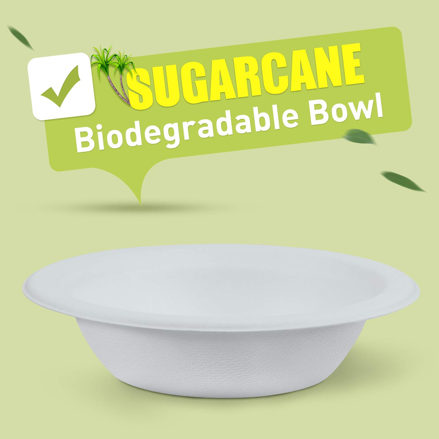 12 oz Compostable Bowls (1000 Count) - Eco-Friendly Disposable Tableware Made from Natural Sugarcane Fiber - Perfect for Parties, Picnics & Everyday Use