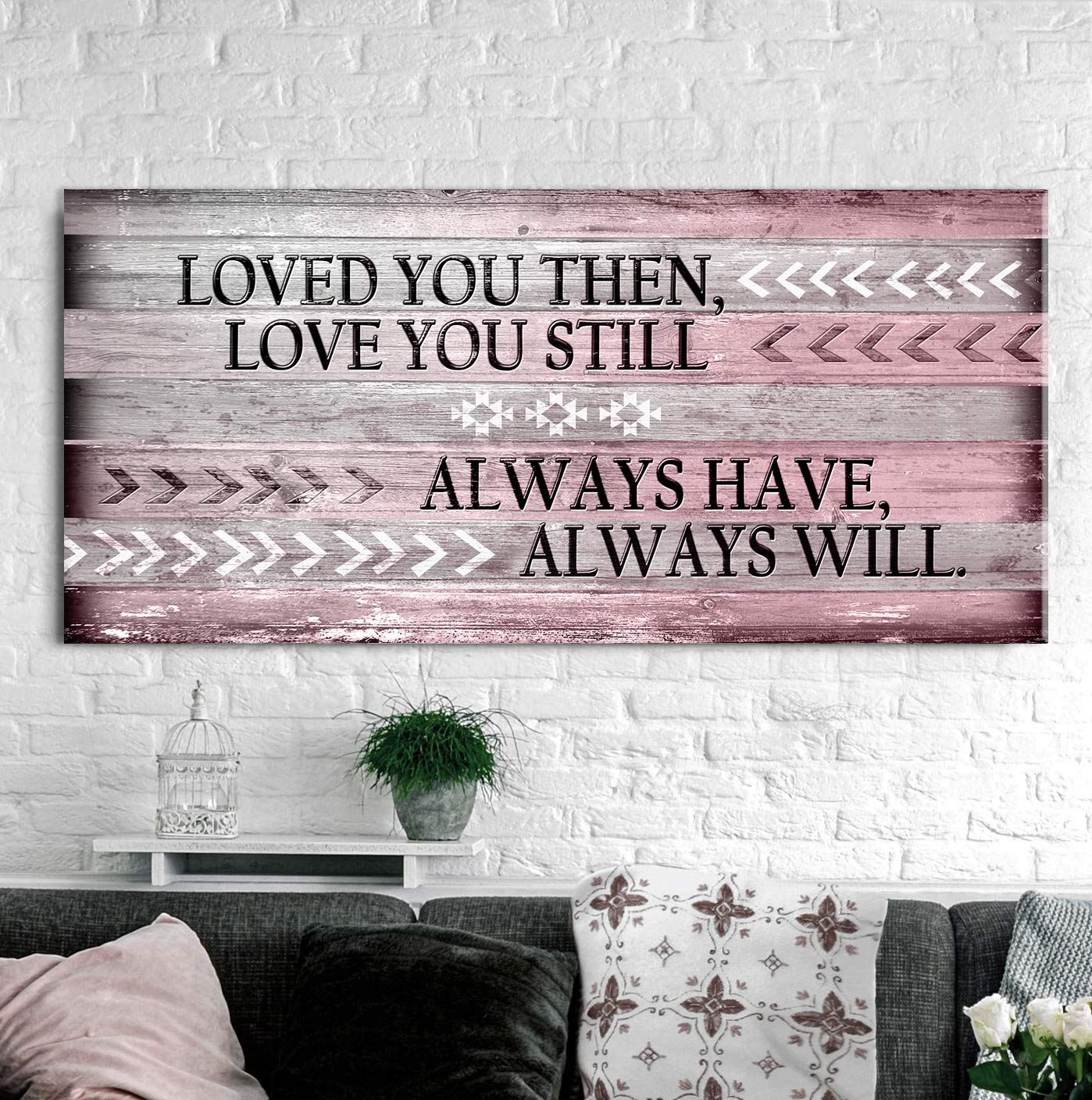 Rustic Wooden Wall Art 'Love You Still' - 42x19 Inches, Romantic Valentine's Day & Anniversary Gift for Couples, Heartwarming Home Decor for Bedroom, Living Room (Red)
