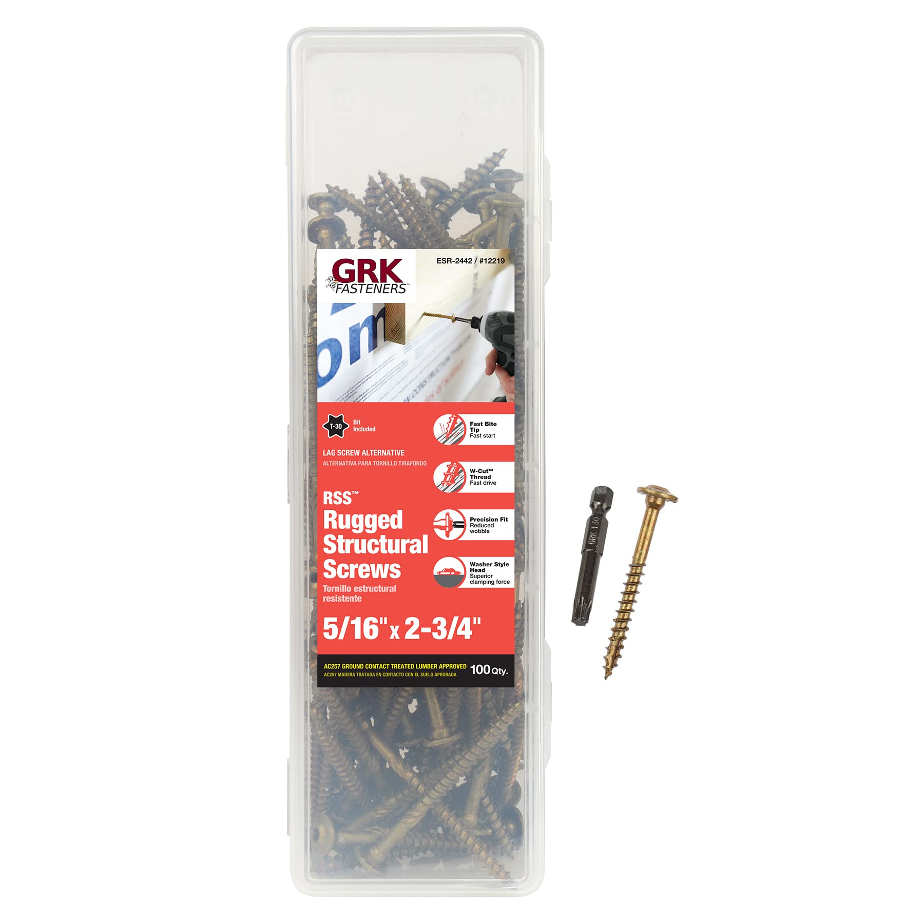 GRK 772691122193 RSS Screws - Gold Finish, 100-Pack (1/4