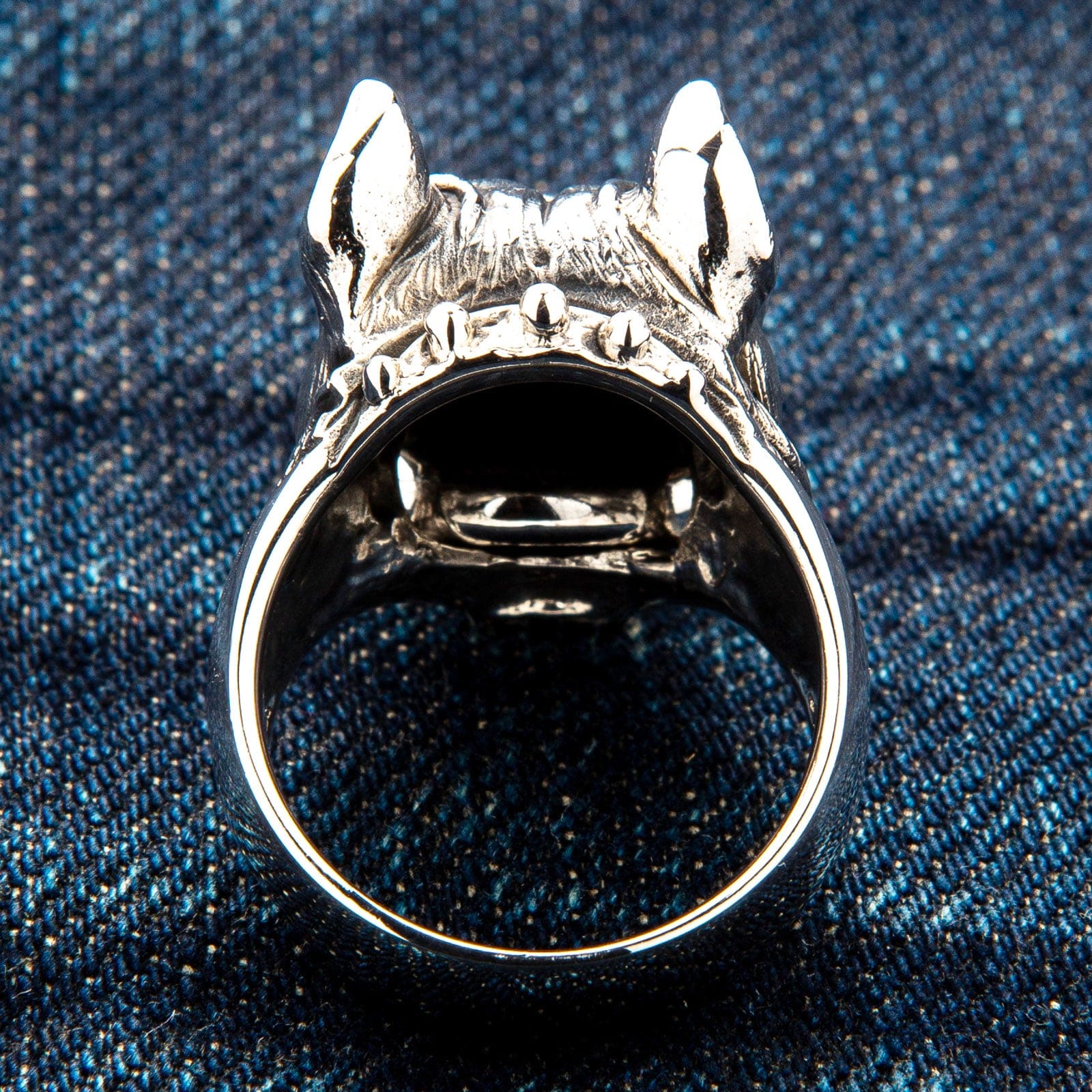 Pitbull Bite Ring - Sterling Silver Biker Jewelry for Men - Edgy Punk Fashion Accessory for Motorcycle Riders & Rock Music Fans