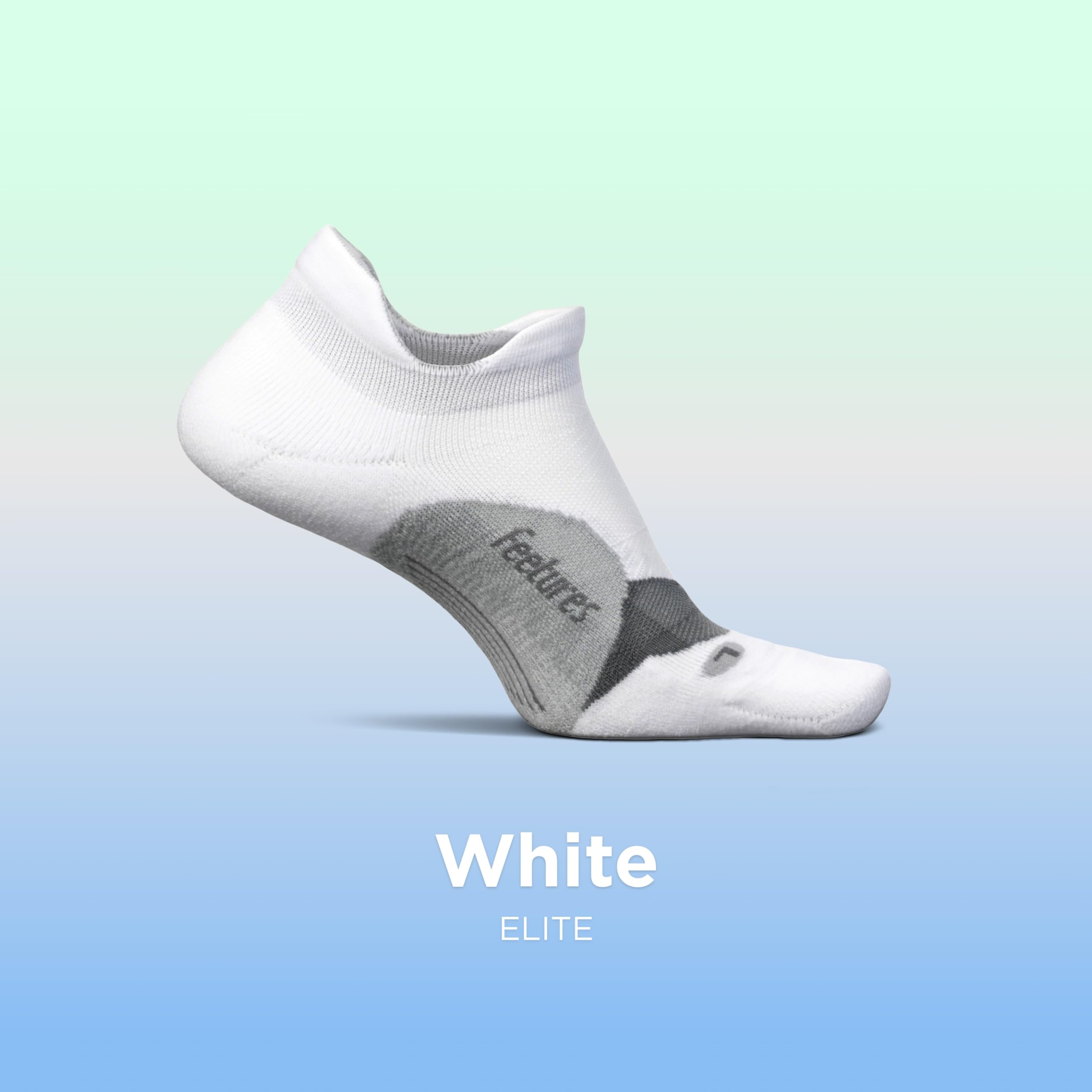 Feetures Elite Light Cushion No Show Tab Ankle Socks - Breathable Athletic Socks with Targeted Compression for Running, Gym & Sports - White (6 Pairs) - Perfect for Workouts, Hiking & Everyday Comfort