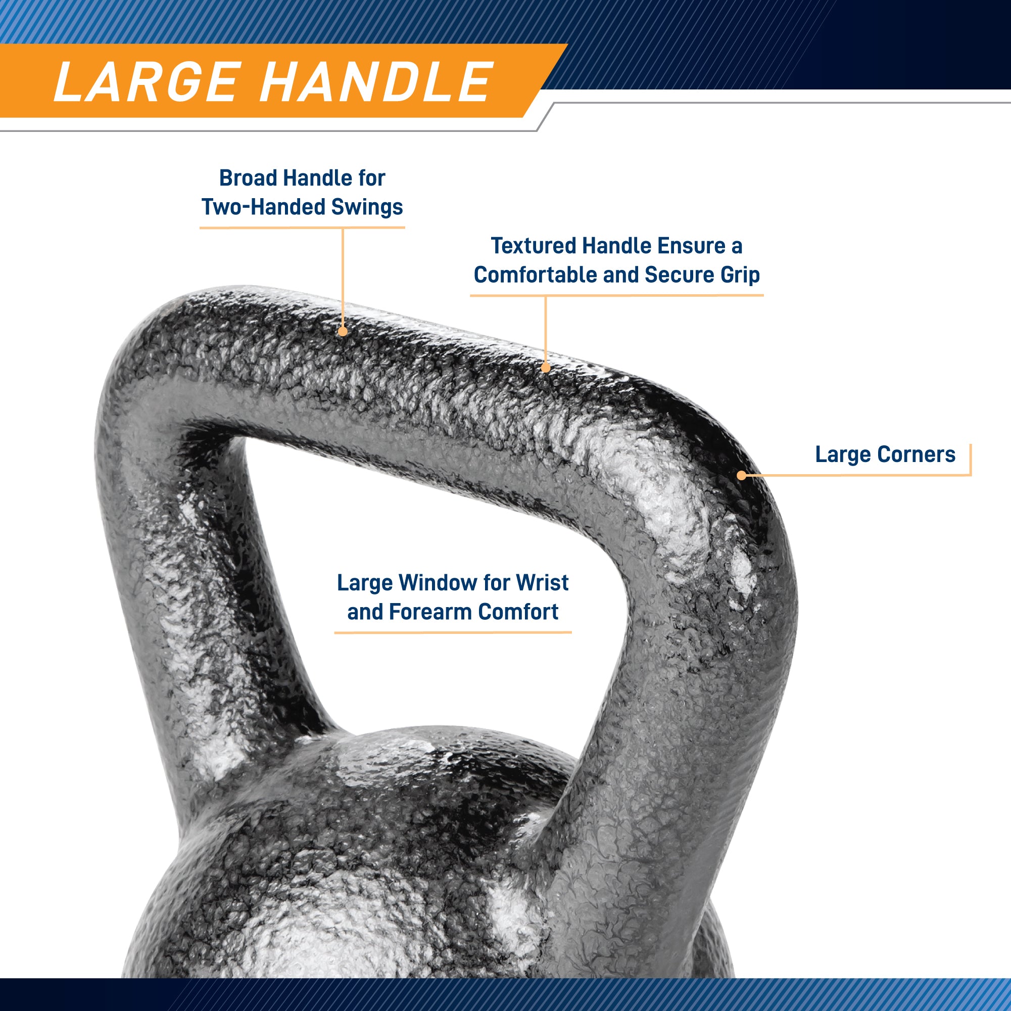 15lb Hammertone Kettlebell - Durable Cast Iron Home Gym Equipment for Strength Training, Weightlifting & CrossFit Workouts - Perfect for Home Fitness, Garage Gym & Functional Training