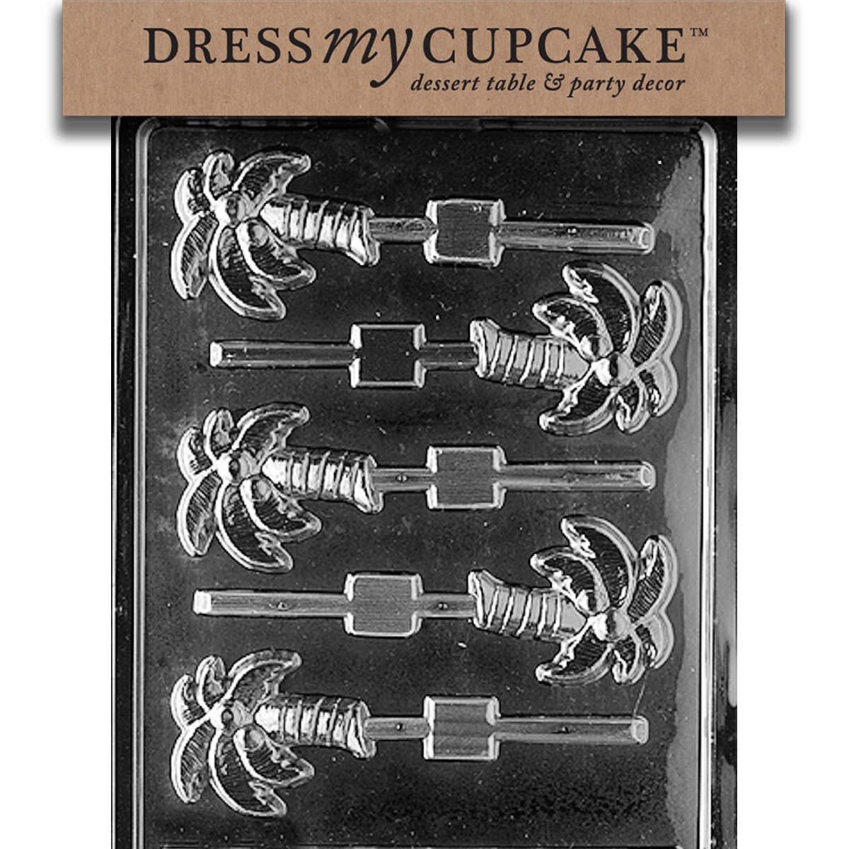 Premium Chocolate Candy Mold for Cupcake Decorations - Palm Tree Lollipop Maker | Baking Supplies for Party Treats, DIY Desserts & Holiday Crafts