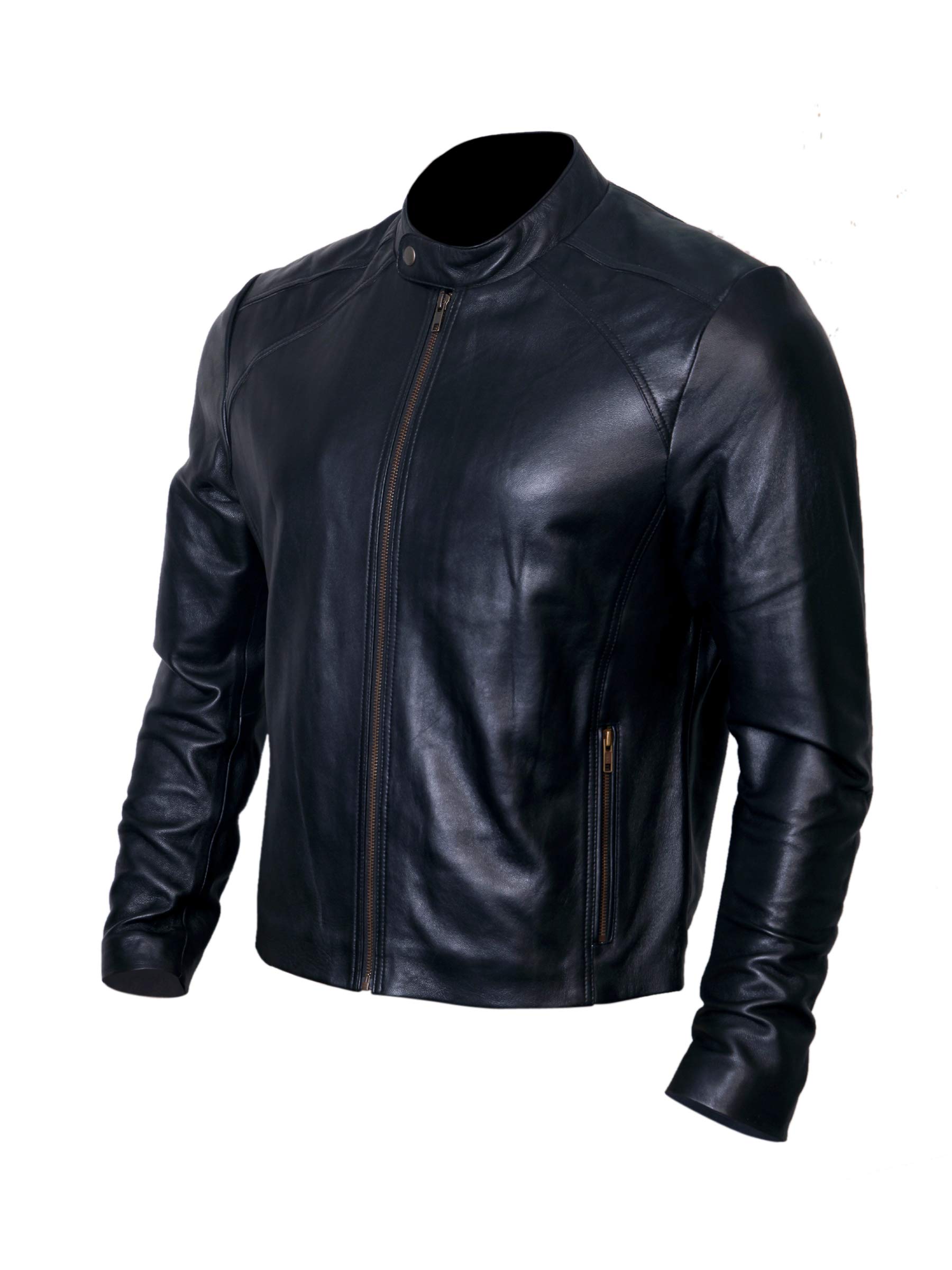 Genuine Black Lambskin Leather Jacket for Men - Stylish Casual & Motorcycle Biker Jacket | Perfect for Riding, Outdoor Adventures & Everyday Wear
