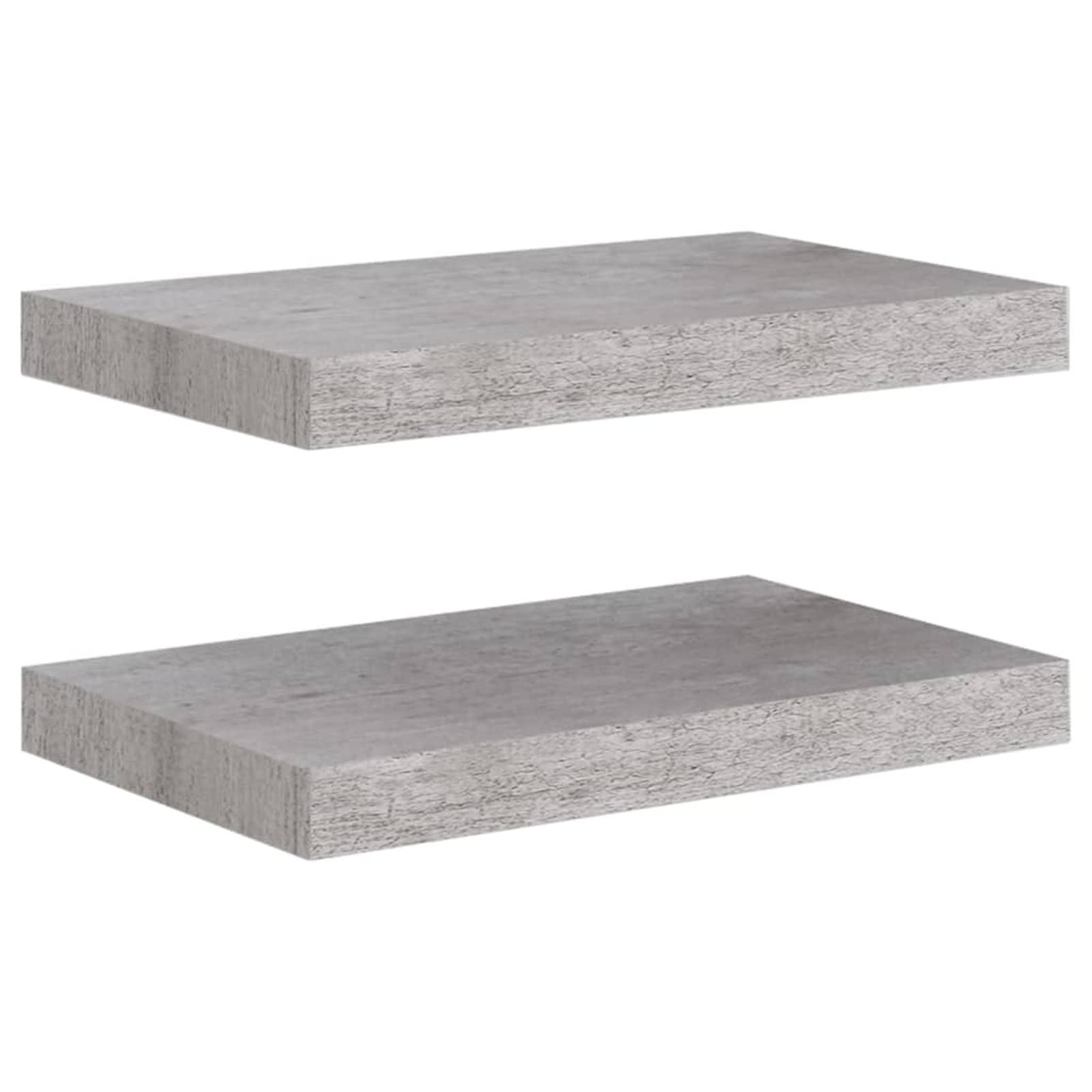 Floating Wall Shelves Set of 2 - Modern Invisible Bracket Shelving for Living Room, Kitchen, Bedroom - Concrete Gray MDF Storage Shelves 15.7x9.1x1.5 Inches - Perfect for Displaying Decor, Books & Organizing Small Items