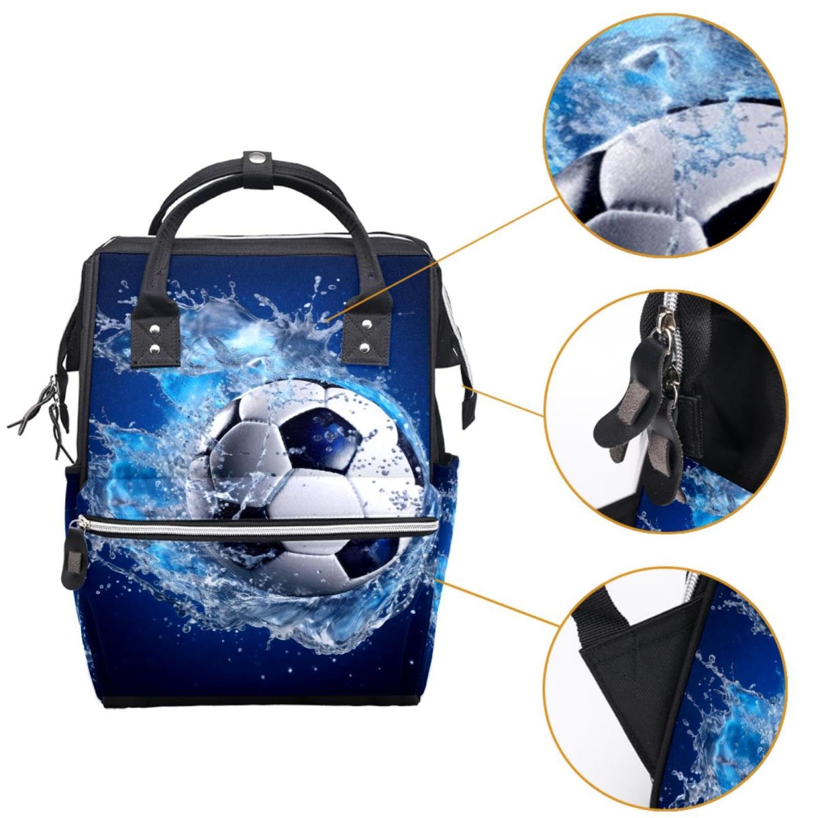 Best Travel Backpack for Women & Men - Lightweight Durable Blue Ocean Design - Perfect for Hiking, Camping & Football Games