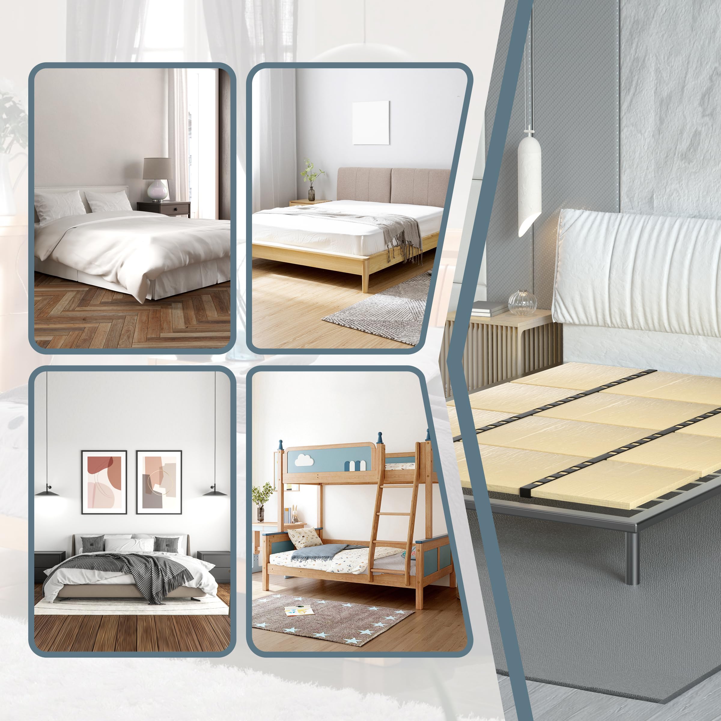 Queen Size Folding Box Spring - Sturdy Bed Support Board for Under Mattress, 74