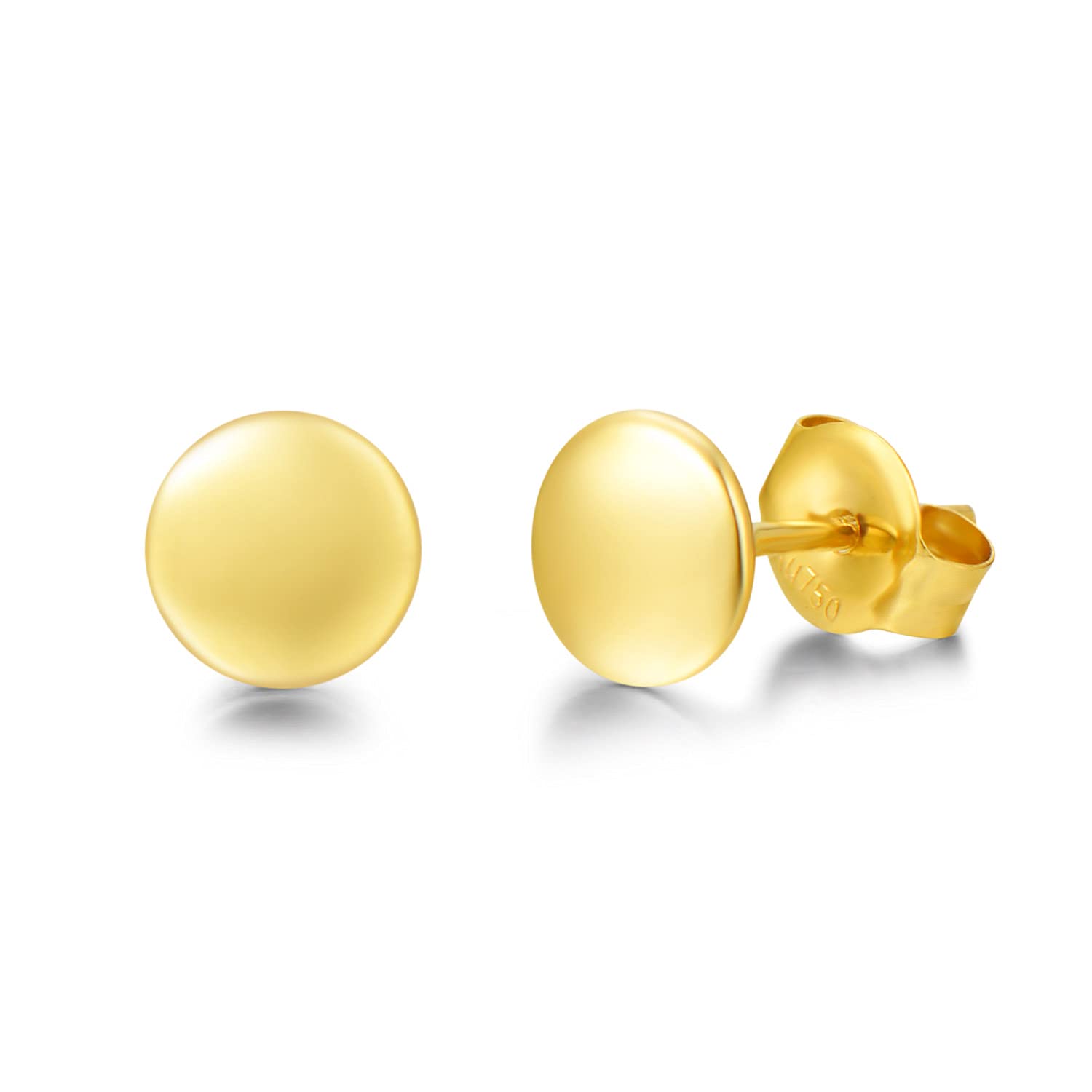 14K Solid Gold Stud Earrings - Dainty Tiny Heart & Dot Solitaire Earrings for Women | 4mm 5mm 5.5mm 6mm Sizes | Delicate & Durable Fine Jewelry | Perfect Birthday Gift for Her | Everyday Wear, Date Night & Special Occasions