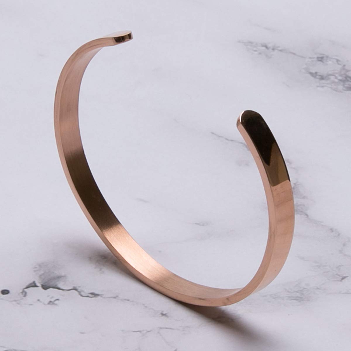 Custom Inspirational Rose Gold Mantra Bangle Bracelet for Women & Men - Motivational Cuff Gift with Daily Reminder - Perfect for Yoga, Meditation & Self-Care