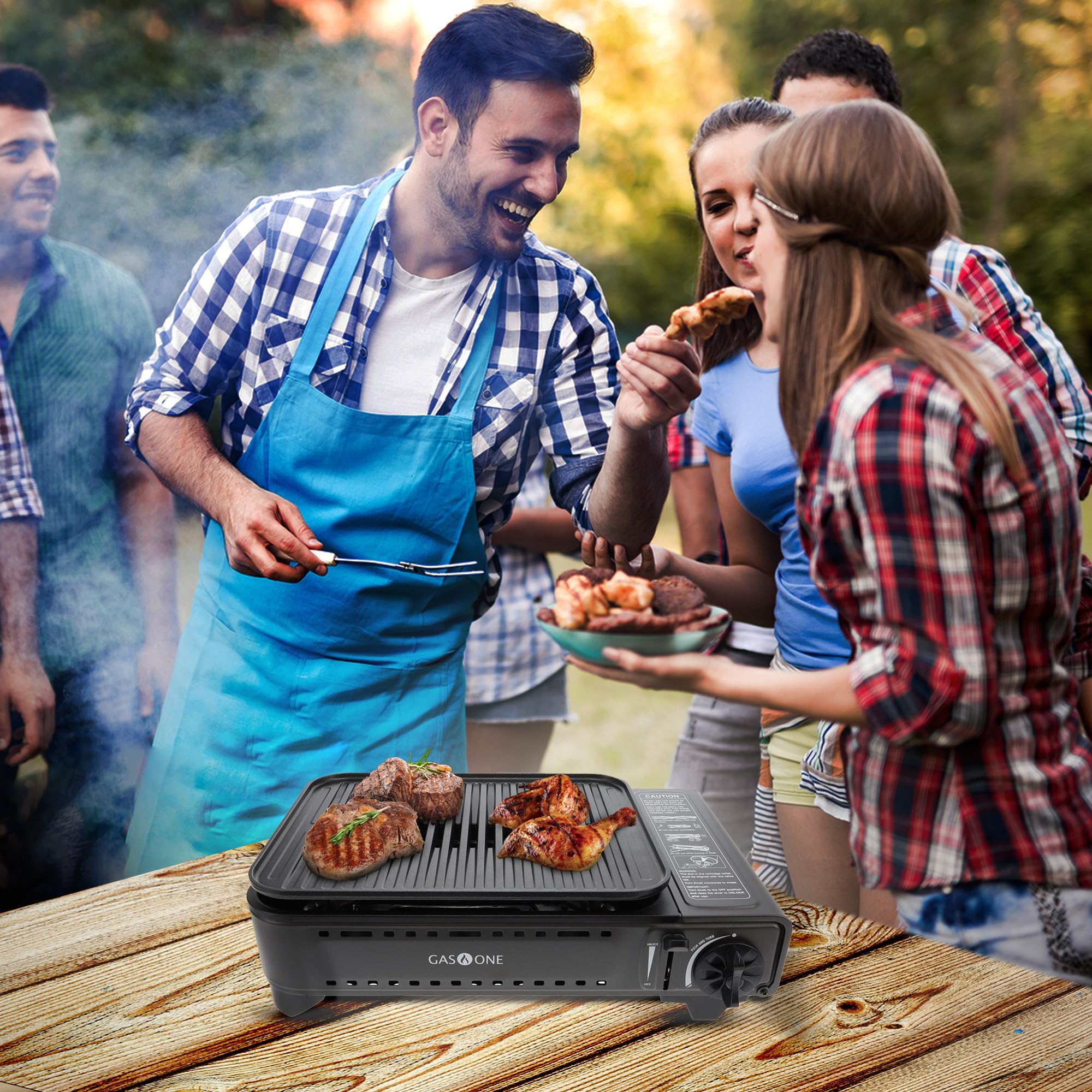 GasOne GS-2400P Dual Fuel Portable Camping Stove - Propane & Butane Compatible Outdoor Grill with Carrying Case - Perfect for Backpacking, Picnics & Emergency Cooking