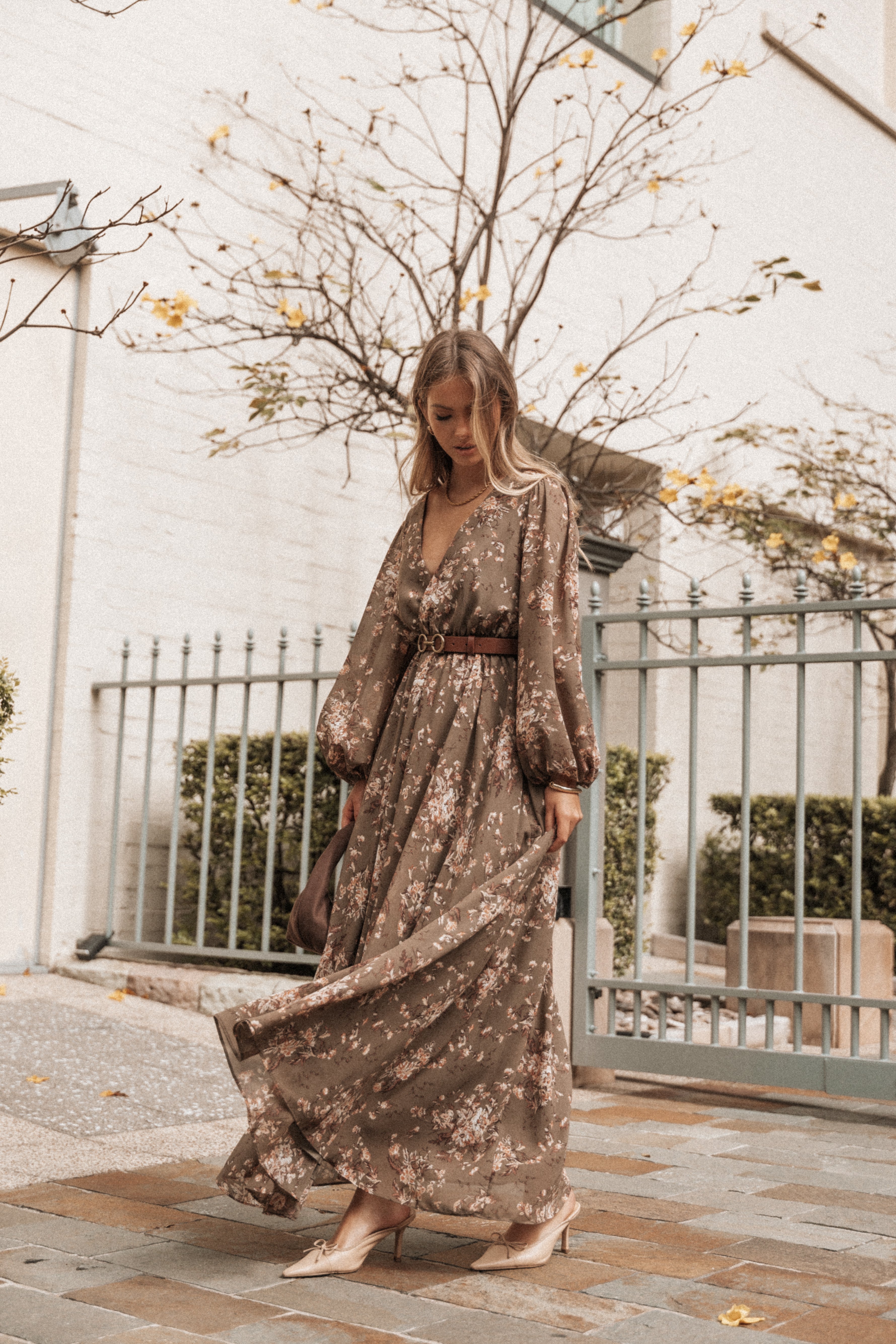 Anisa Maxi Dress - Olive Floral Print Long Summer Dress for Women | Boho Chic Beachwear & Casual Outfit for Vacations, Parties & Everyday Wear