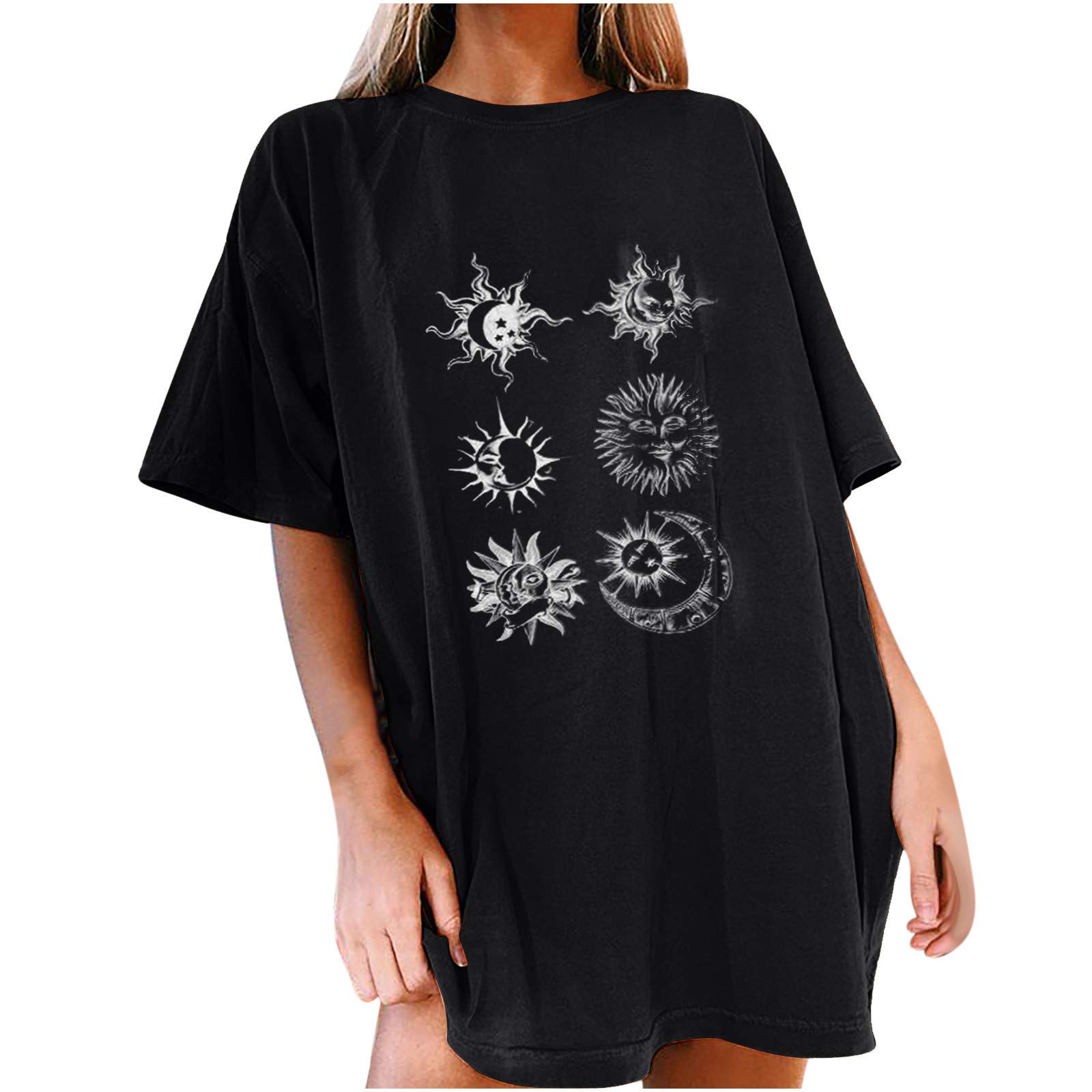 Adviicd Oversized T-Shirts for Women - Summer Casual Short Sleeve Top with Los Angeles Letter Print | Funny Graphic Tee for Streetwear, Beach Outfits & Everyday Comfort