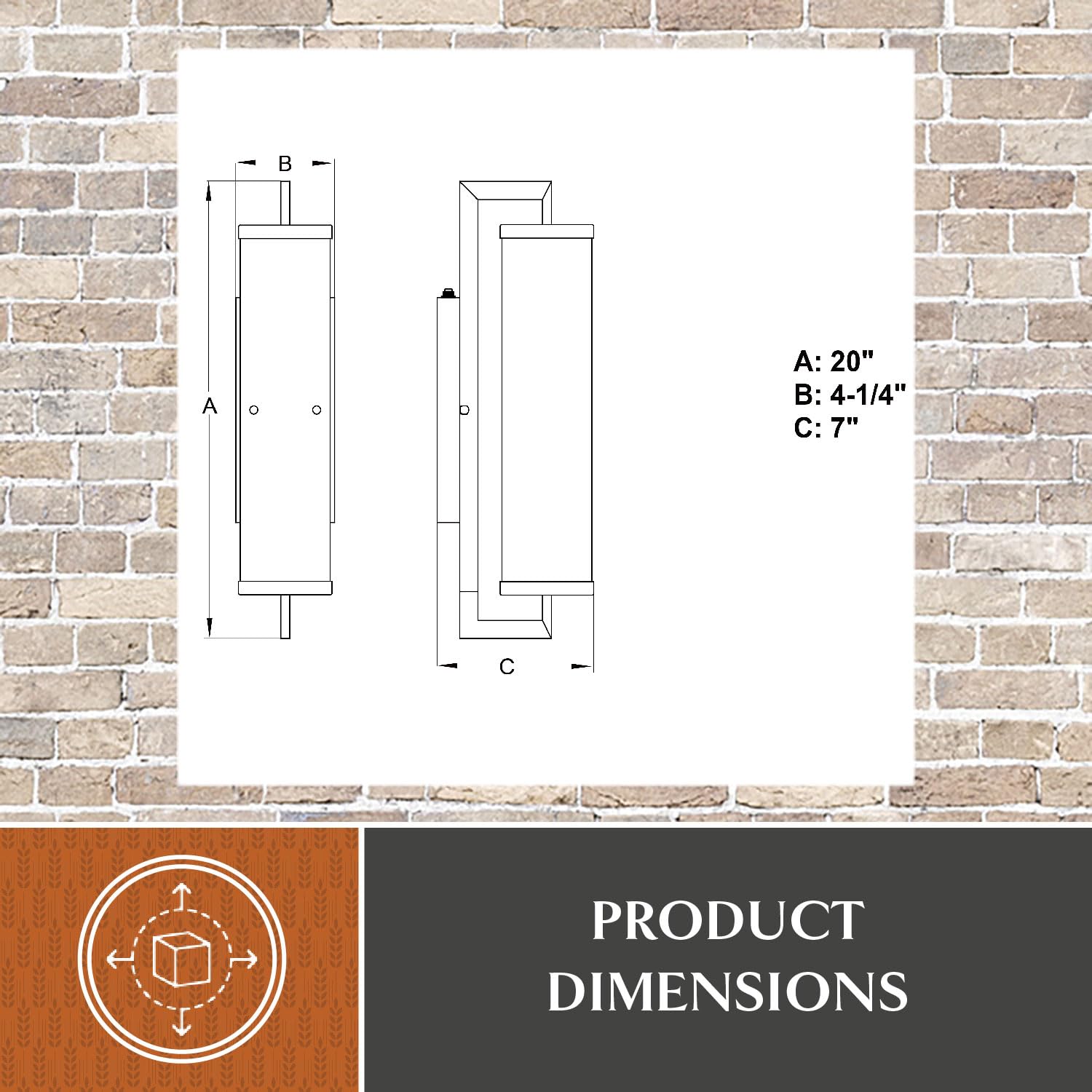 VAXCEL Morgan Park 20-inch Height 1-Light Black Dusk to Dawn Contemporary Outdoor Wall Lantern with Clear Glass - Perfect for Porch, Patio, Garage and Entryway Lighting