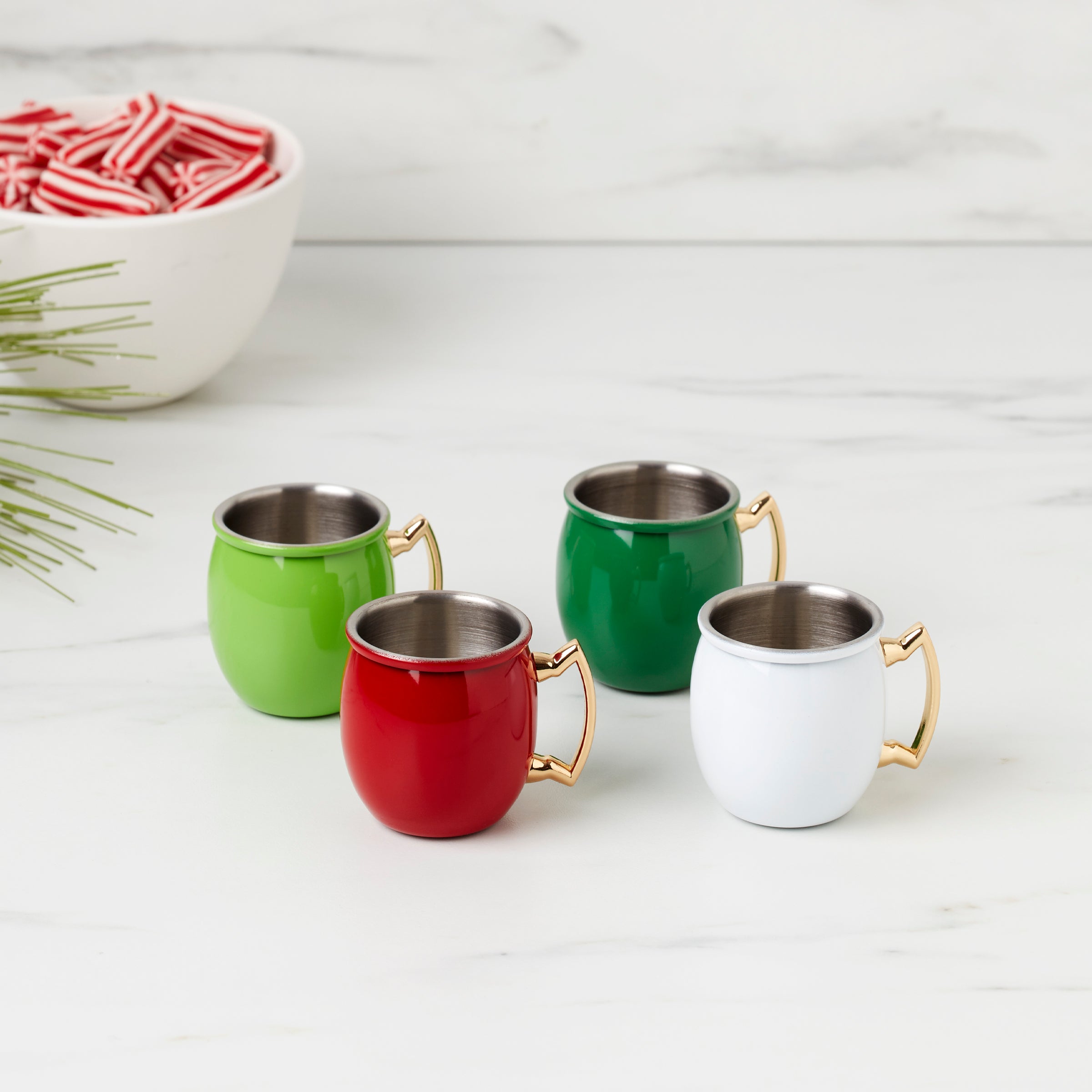 Mini Moscow Mule Copper Mug Set - 4oz Shot Glasses for Holiday Cocktails & Party Drinks - Perfect for Vodka, Whiskey, and Tequila Shots at Home Bar or Celebrations