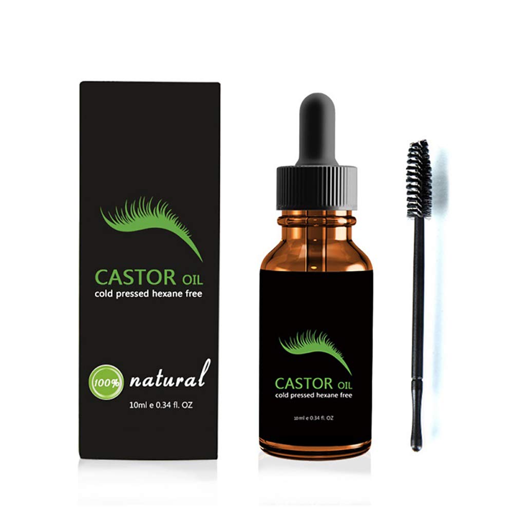 Organic Castor Oil Lash & Brow Growth Serum - 10ml Natural Eyelash Enhancer for Thicker Lashes & Eyebrows | Hair Treatment for Stronger Growth | Perfect for Nighttime Beauty Routine & Home Spa Care