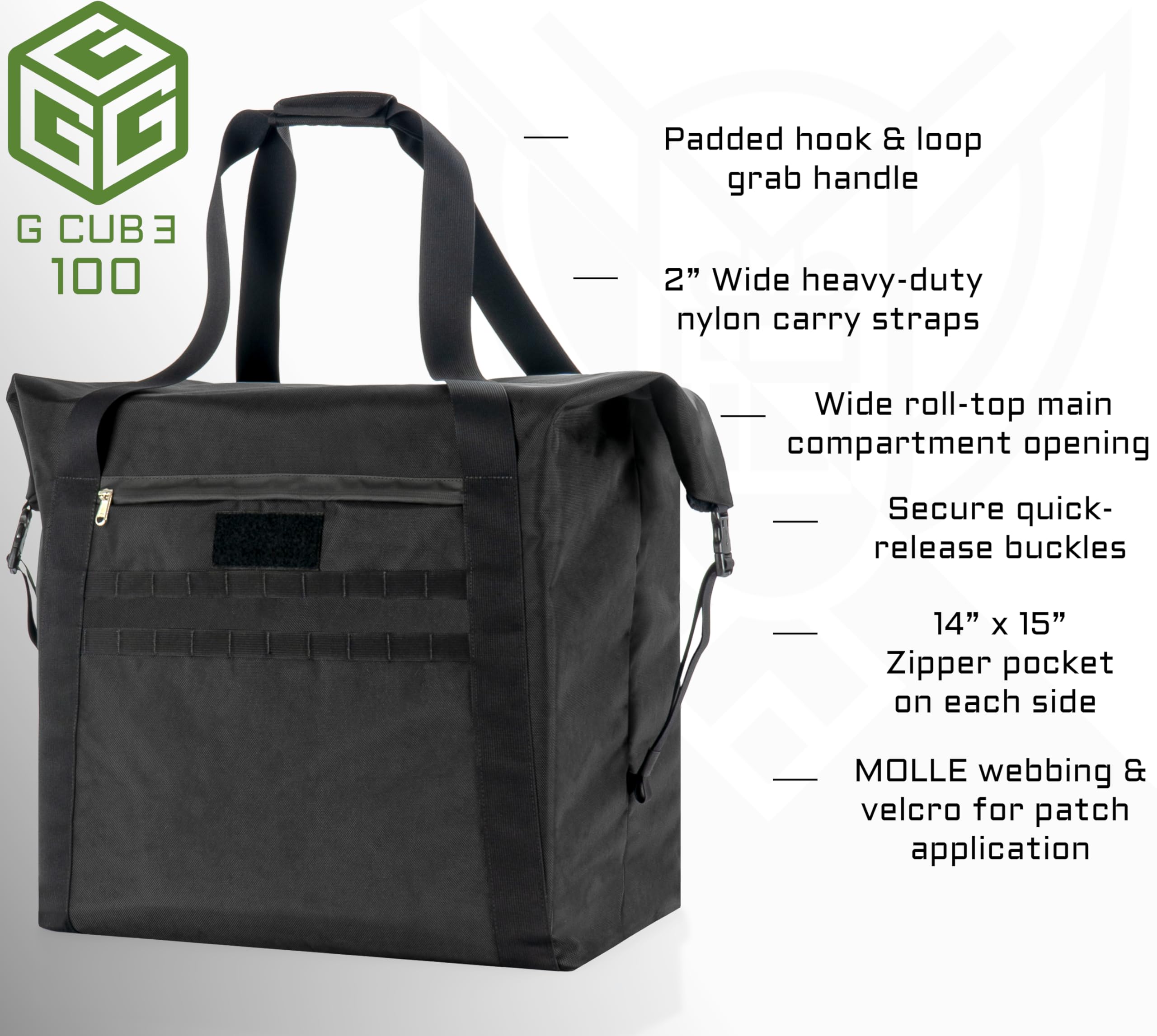 G CUBƎ 100 Faraday Bag for Medium to Large Generators & Electronics - EMP/CME/EMF/RF Protection - Diamond Faraday Lined Interior - Silver - Perfect for Emergency Preparedness, Data Security & Electronic Shielding