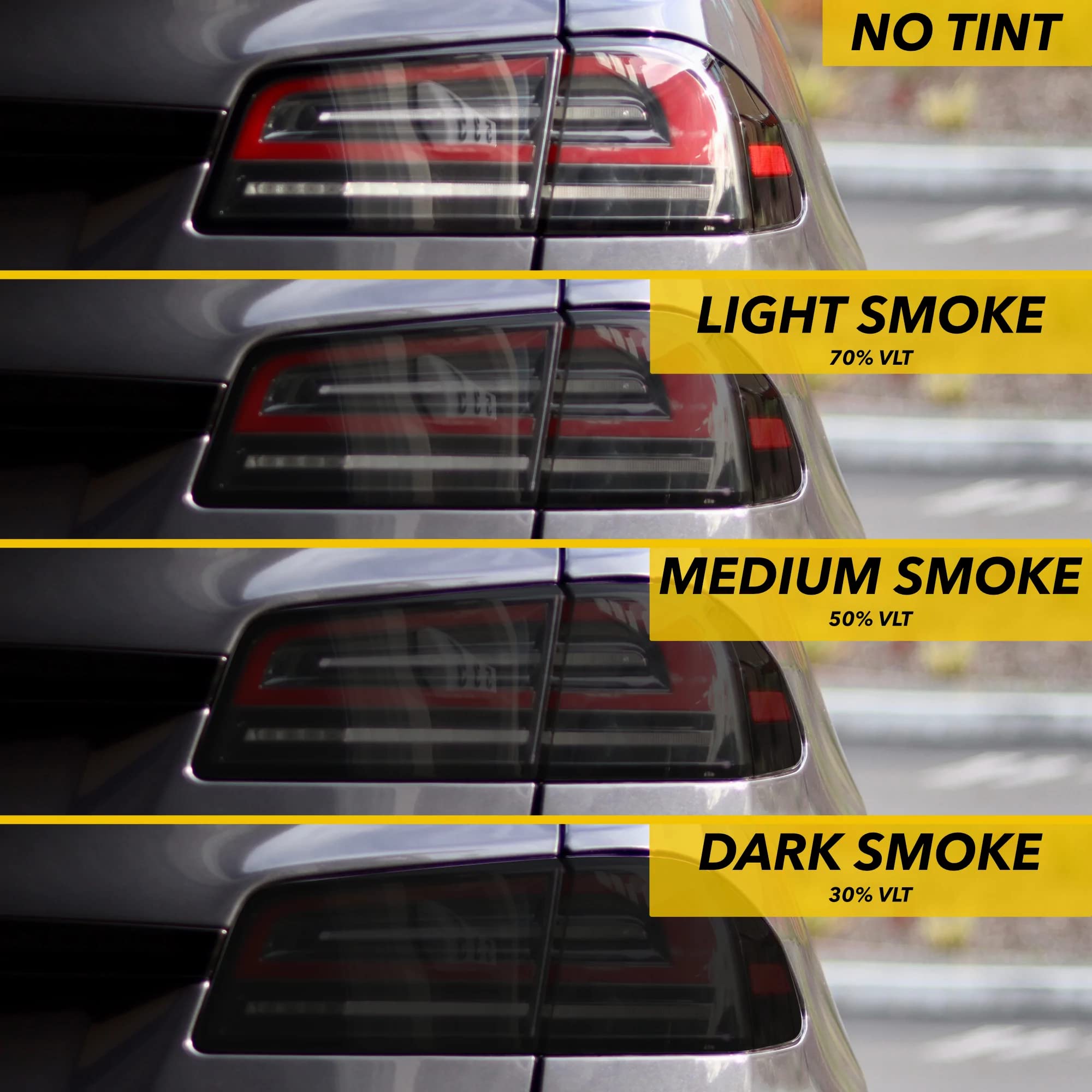 Smoke Tinted Tail Light PPF for Tesla Model S (2016-2021) - 8mil Durable Paint Protection Film, Light Smoke Taillamp Cover - Perfect for Night Driving & Car Customization Accessories