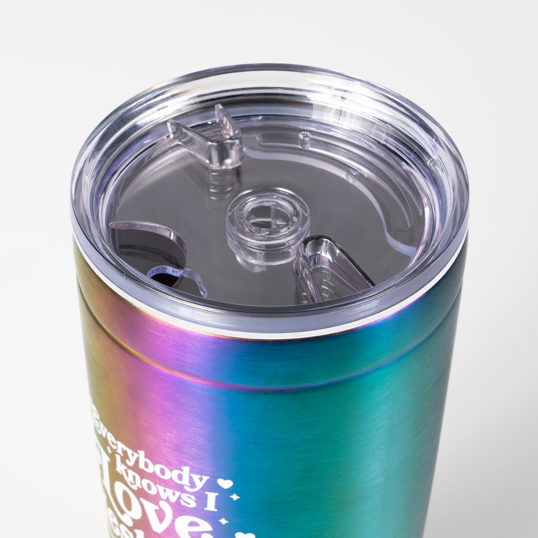 Iridescent Tumbler with 'Everybody Knows I Love Lesbians' Design - 20oz Insulated Cup for Coffee, Tea & Cold Drinks - Perfect for Pride Events, LGBTQ+ Support & Daily Use