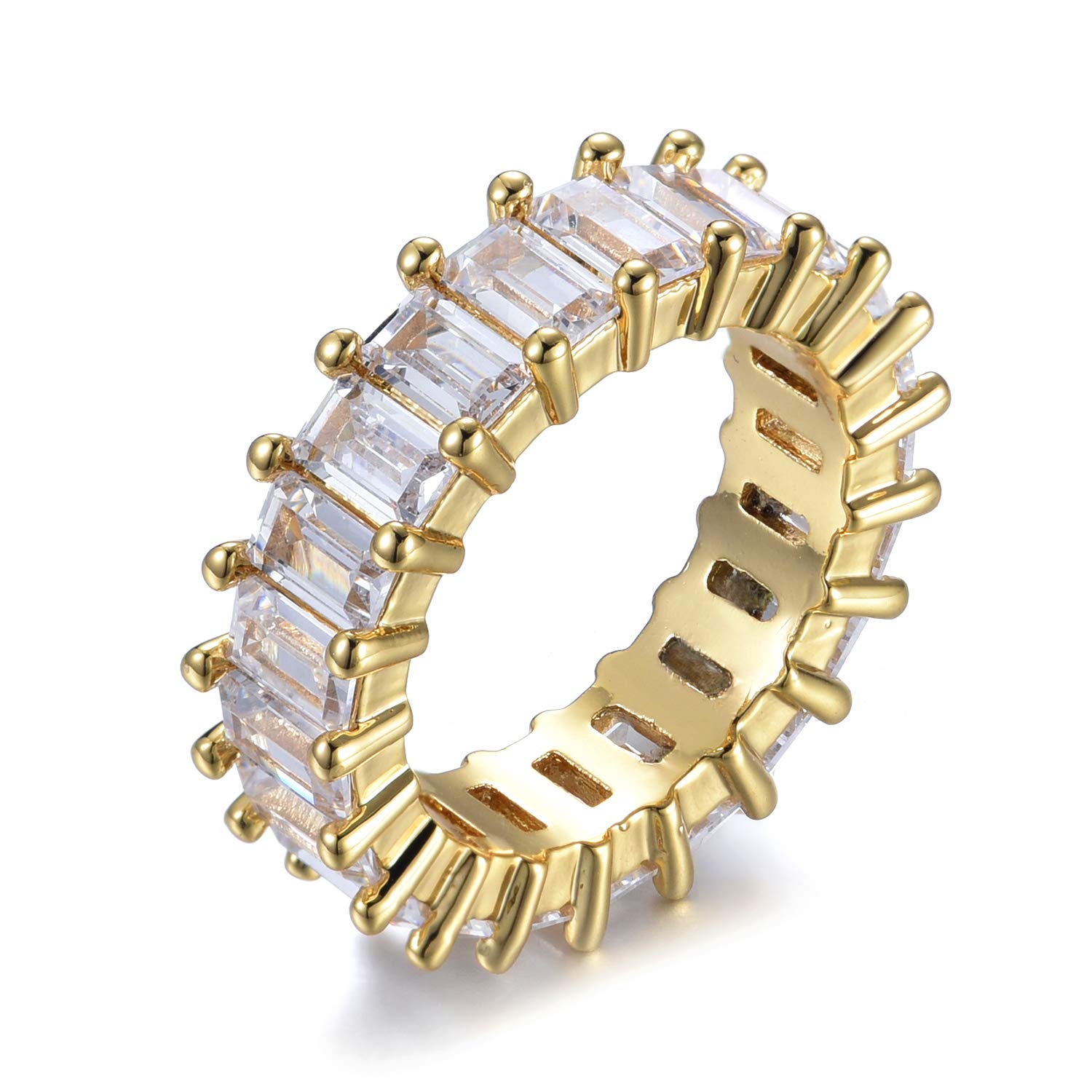 Iced Out Diamond Eternity Band Ring for Men & Women - Bling Wedding & Hip Hop Jewelry - Perfect for Engagement, Anniversary, and Rapper Style Accessories