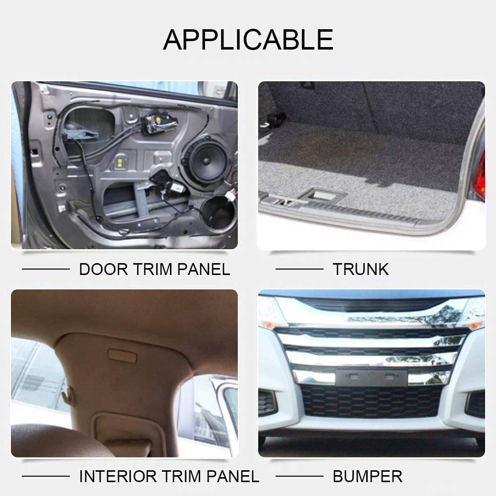 Car Door Panel Removal Tool Kit - 300mm Pry Bar & Fastener Clip Remover for Audio/Radio Installation & Dash Repair | Professional Auto Trim Tool for DIY Car Maintenance & Stereo Upgrades