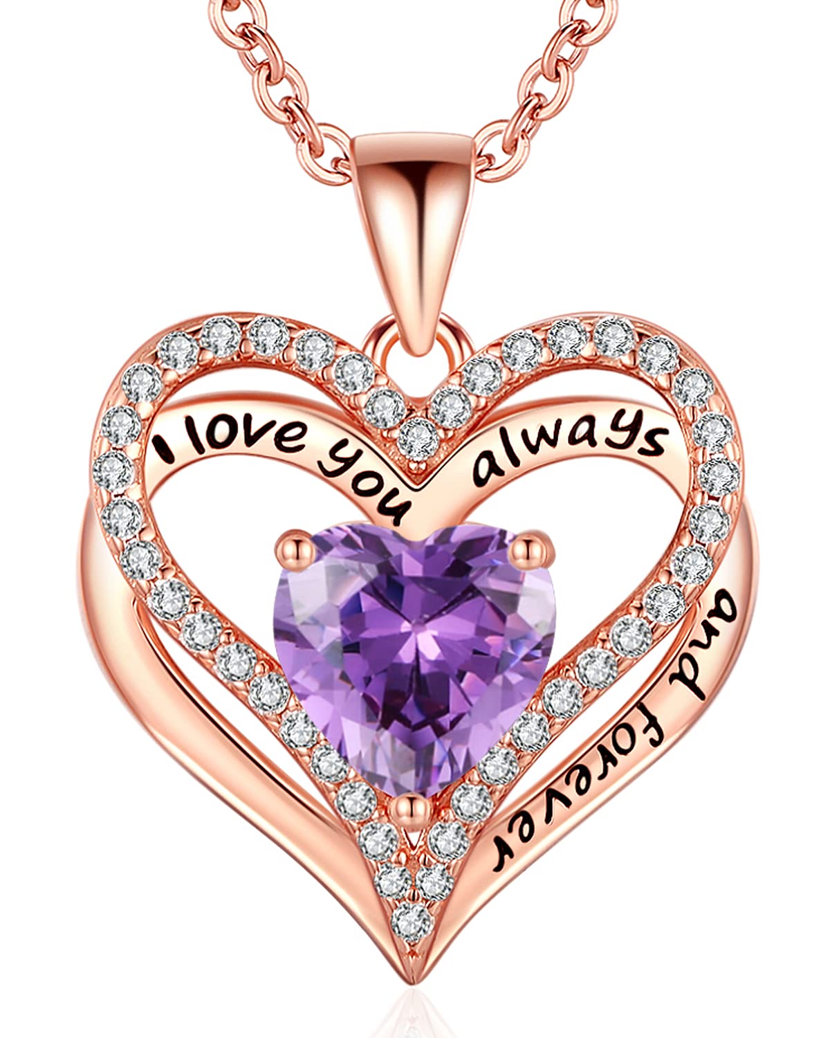 925 Sterling Silver Heart Necklace for Women - Rose Gold Plated Romantic Jewelry Gift for Wife, Mom, Girlfriend, Daughter - Perfect for Birthday, Valentine's Day, Mother's Day & Anniversary - Elegant Everyday Wear & Special Occasions