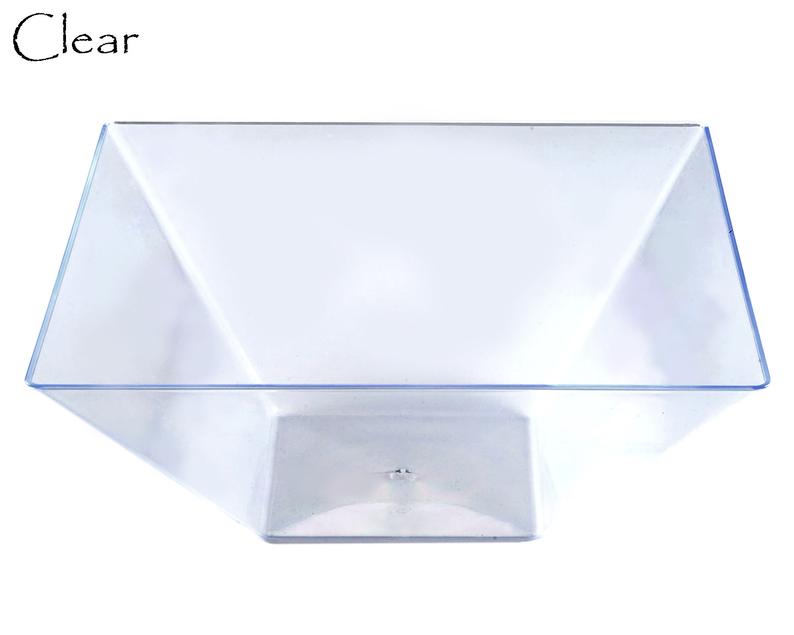 3-Pack Clear Plastic Square Serving Bowls - Durable & Lightweight for Parties, Picnics, and Food Display