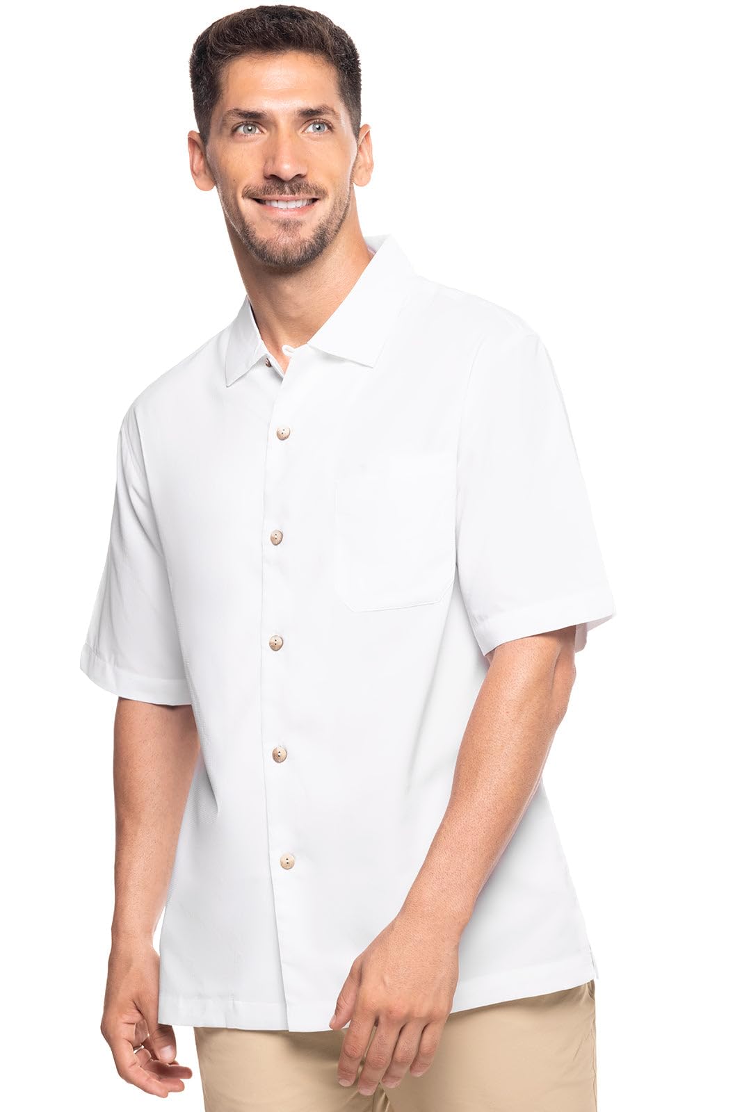 Coolibar UPF 50+ Men's Safari Camp Shirt - Sun Protective Long Sleeve Travel Shirt for Outdoor Adventures, Hiking & Beach Vacations