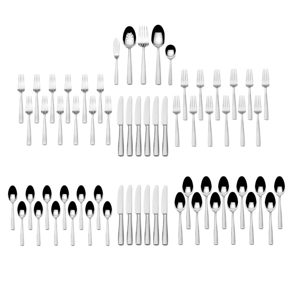 Oliver 65-Piece Stainless Steel Flatware Set - Service for 12 - Elegant Silverware for Formal Dining, Dinner Parties & Holiday Gatherings