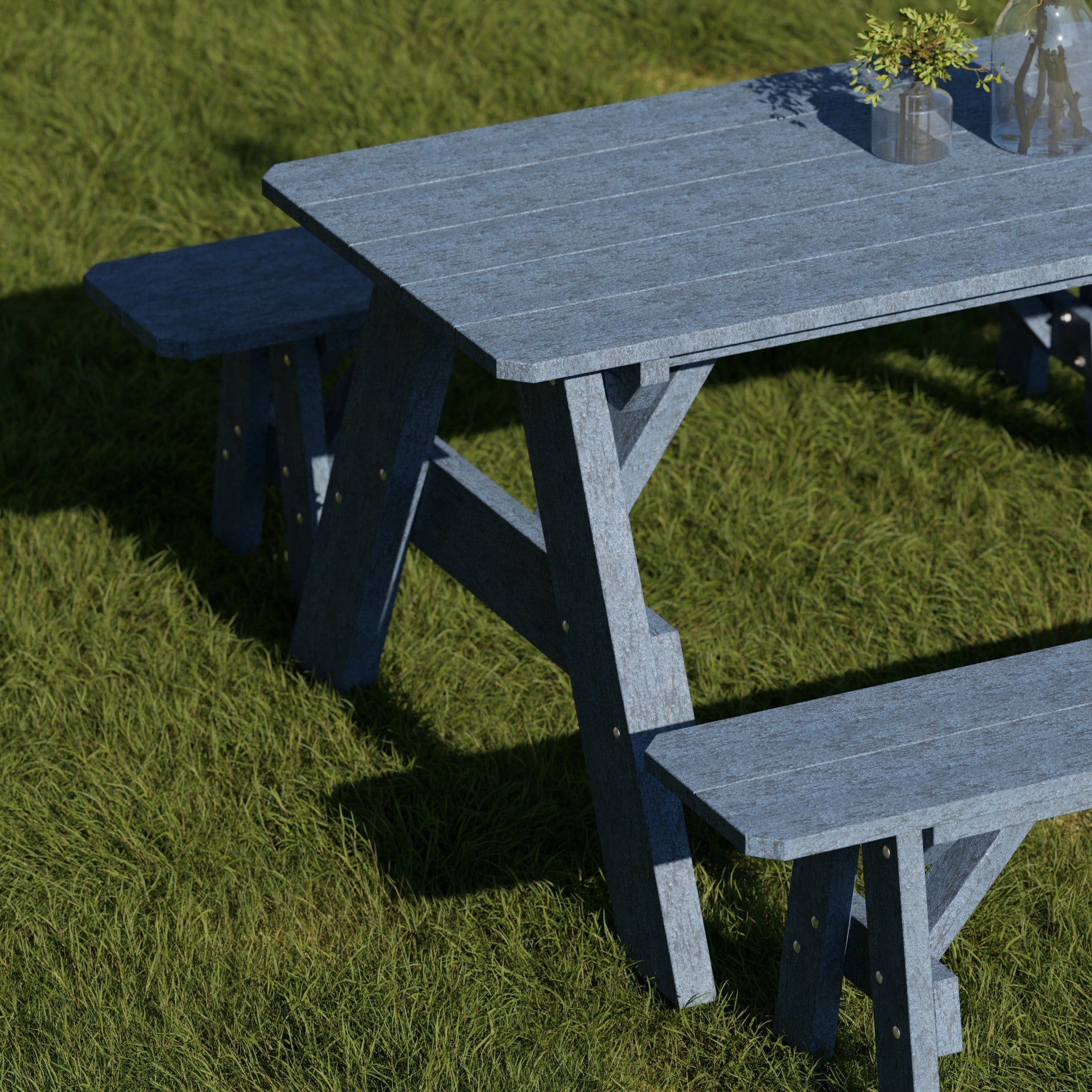 Heritage 72-Inch Outdoor Picnic Table with Detachable Benches - Perfect for Backyard BBQs, Camping & Family Gatherings