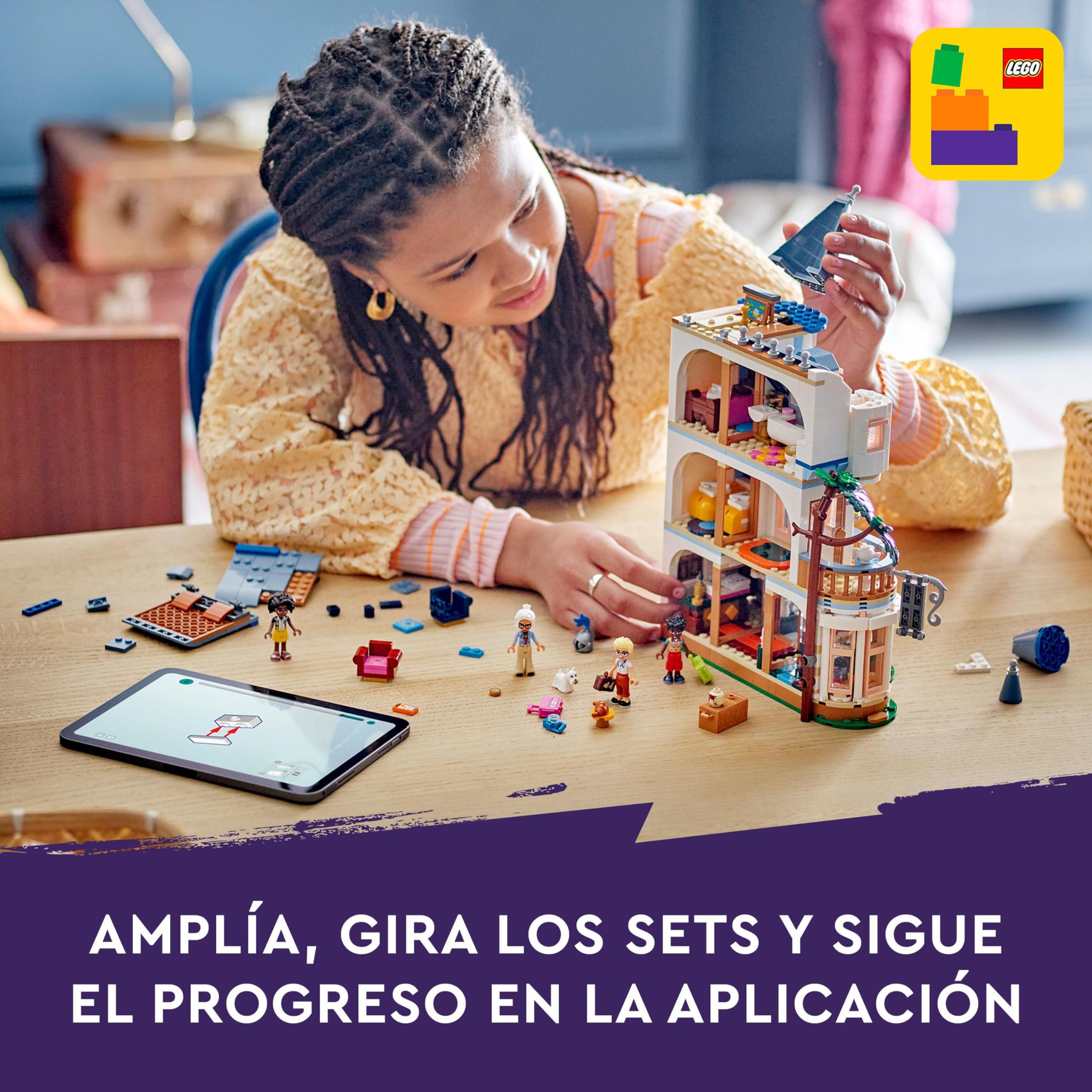 LEGO Friends Heartlake City Hotel Building Set with 4 Mini Dolls, Dog Figure & Accessories - Creative Gift for Girls & Boys Ages 12+ - Perfect for Display, Play & Room Decoration (Model 42638)