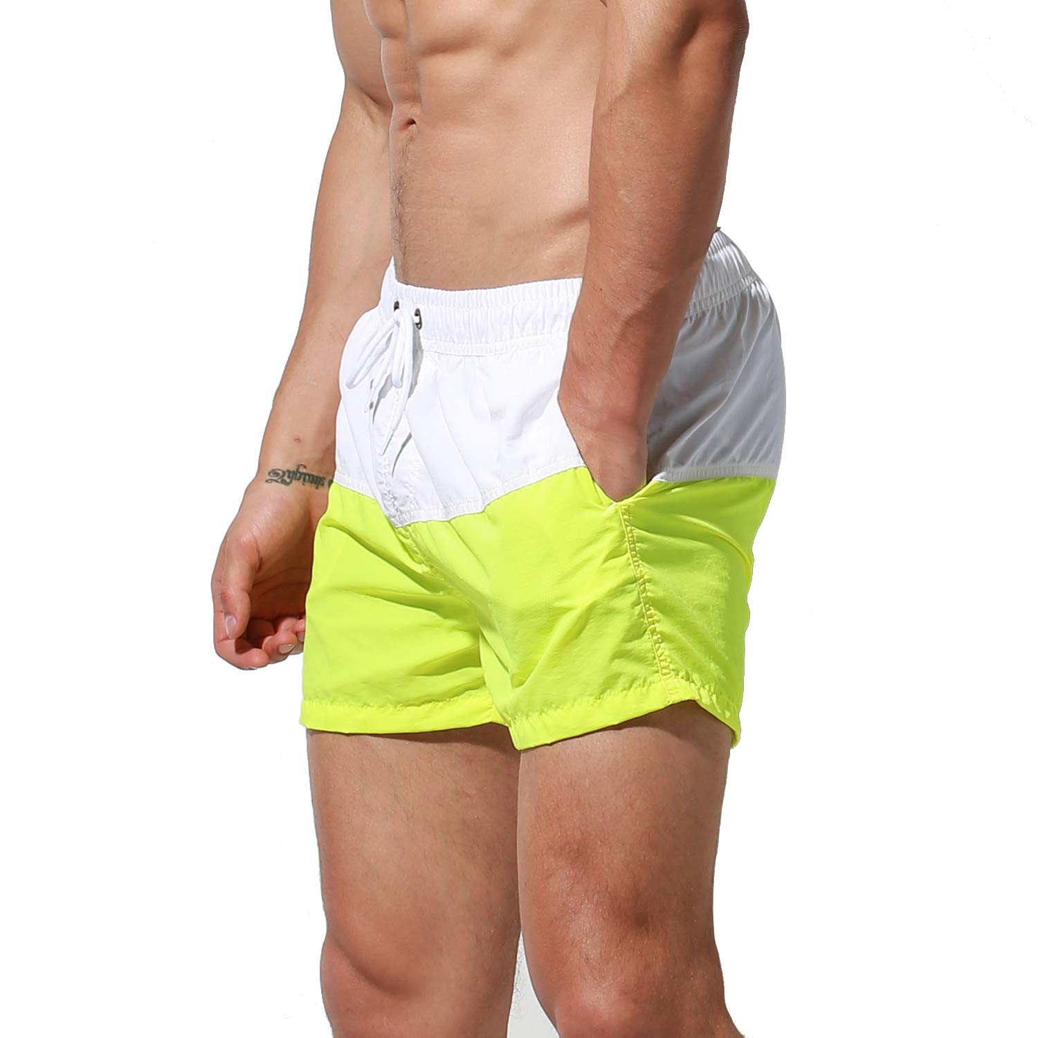 Men's Loose Fit Swim Trunks with Bold Stripes - Quick Dry Beach Board Shorts for Swimming, Surfing & Summer Vacation | Perfect for Pool Parties, Beach Getaways and Water Sports