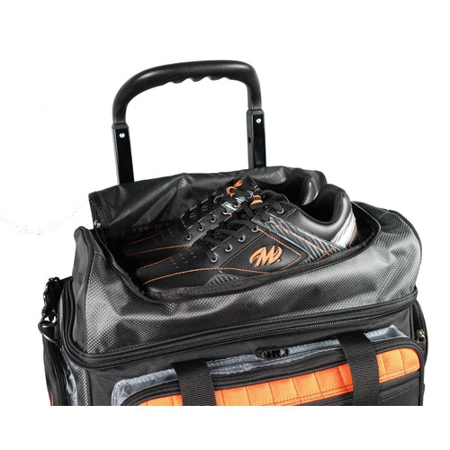Motiv Vault 6 Ball Roller Bowling Bag - Black & Orange for Professional & League Bowlers | Perfect for Tournaments, Practice & Team Events