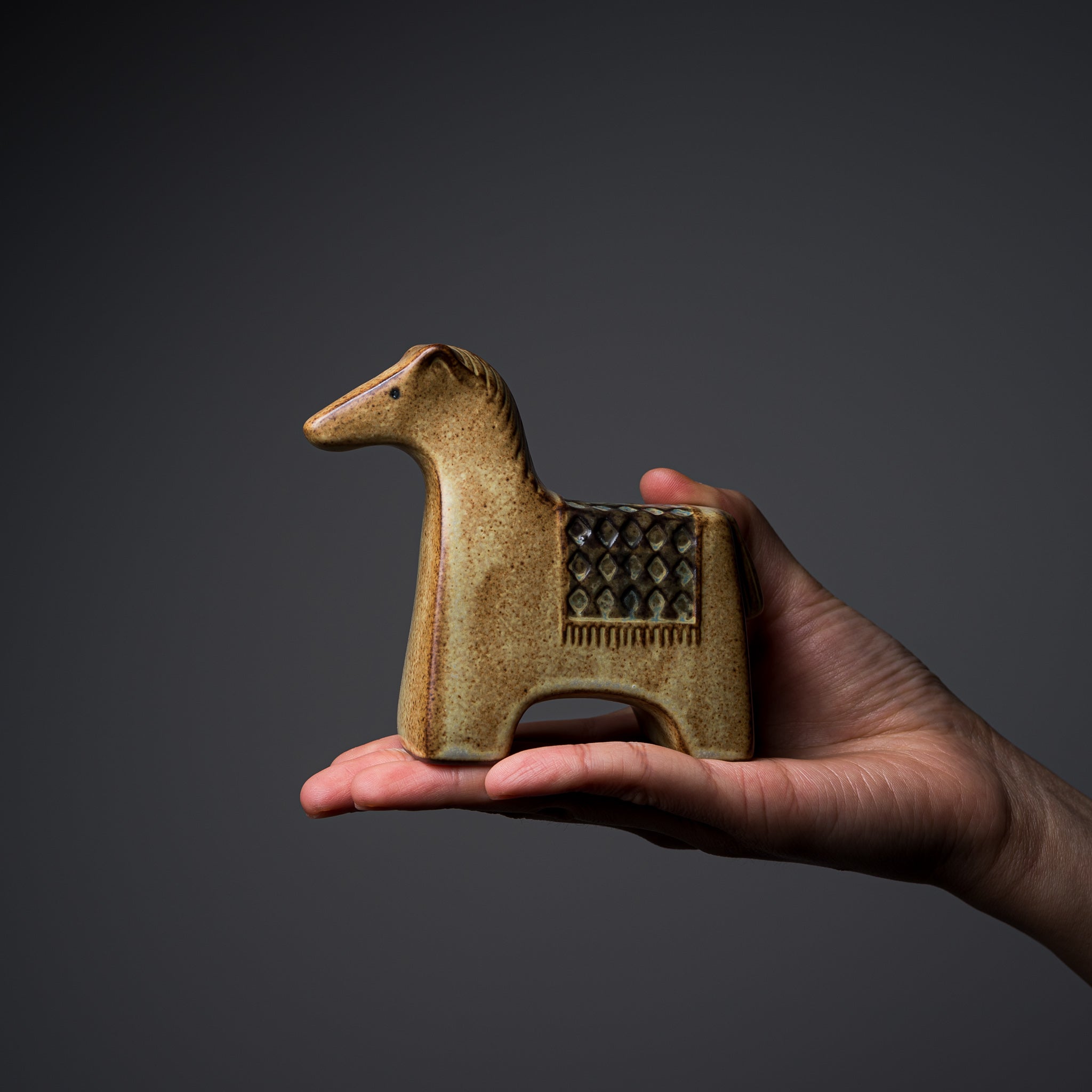 Seto Ware KASHIWA Handmade Animal Ornament - Ceramic Horse Figurine | Japanese Traditional Pottery for Home Decor, Gift & Collectible