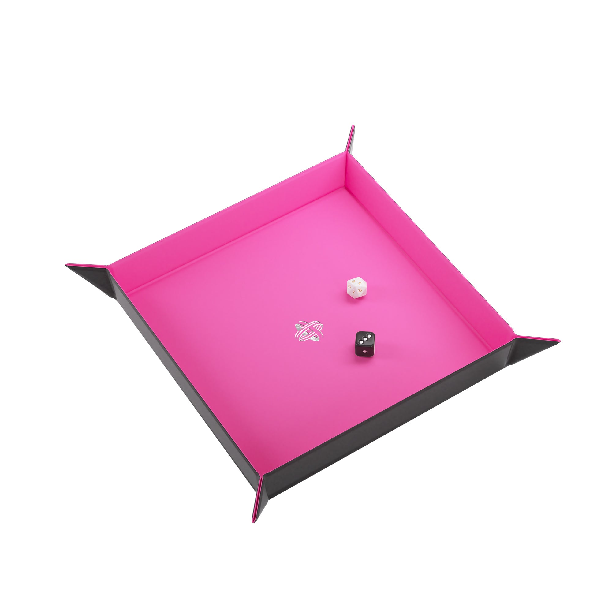 Premium Magnetic Dice Tray - Black & Pink Folding Game Accessory for D&D, MTG, Board Games & Casino Nights - Portable Gaming Surface for Tabletop RPGs and Card Games