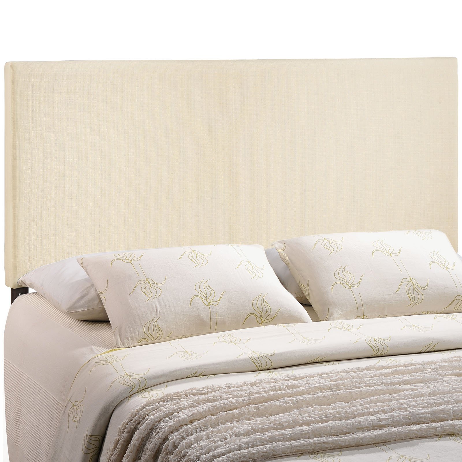 Modway Region Linen Fabric Upholstered Queen Headboard in Ivory - Elegant Bedroom Decor for Modern Homes & Hotels | Soft & Durable Upholstered Headboard with Easy Assembly