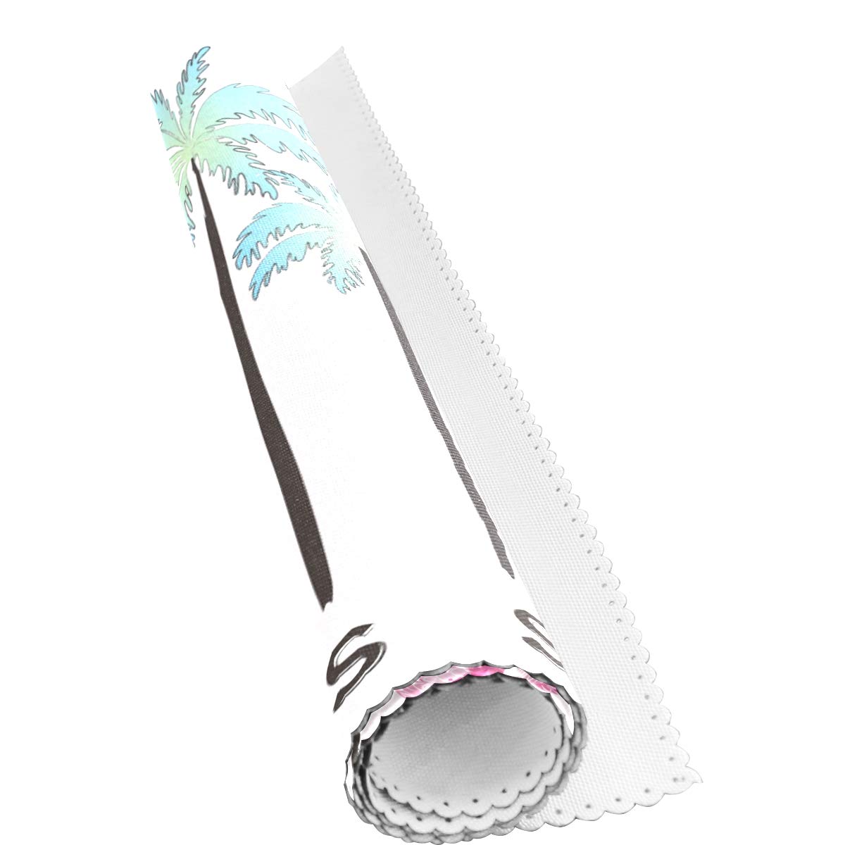 MOYYO Heat Resistant Non-Slip Placemats Set of 4 - Tropical Palm Trees & Flamingo Design Washable Polyester Table Mats for Dining & Kitchen Decor - Perfect for Beach House, Summer Parties & Outdoor Entertaining