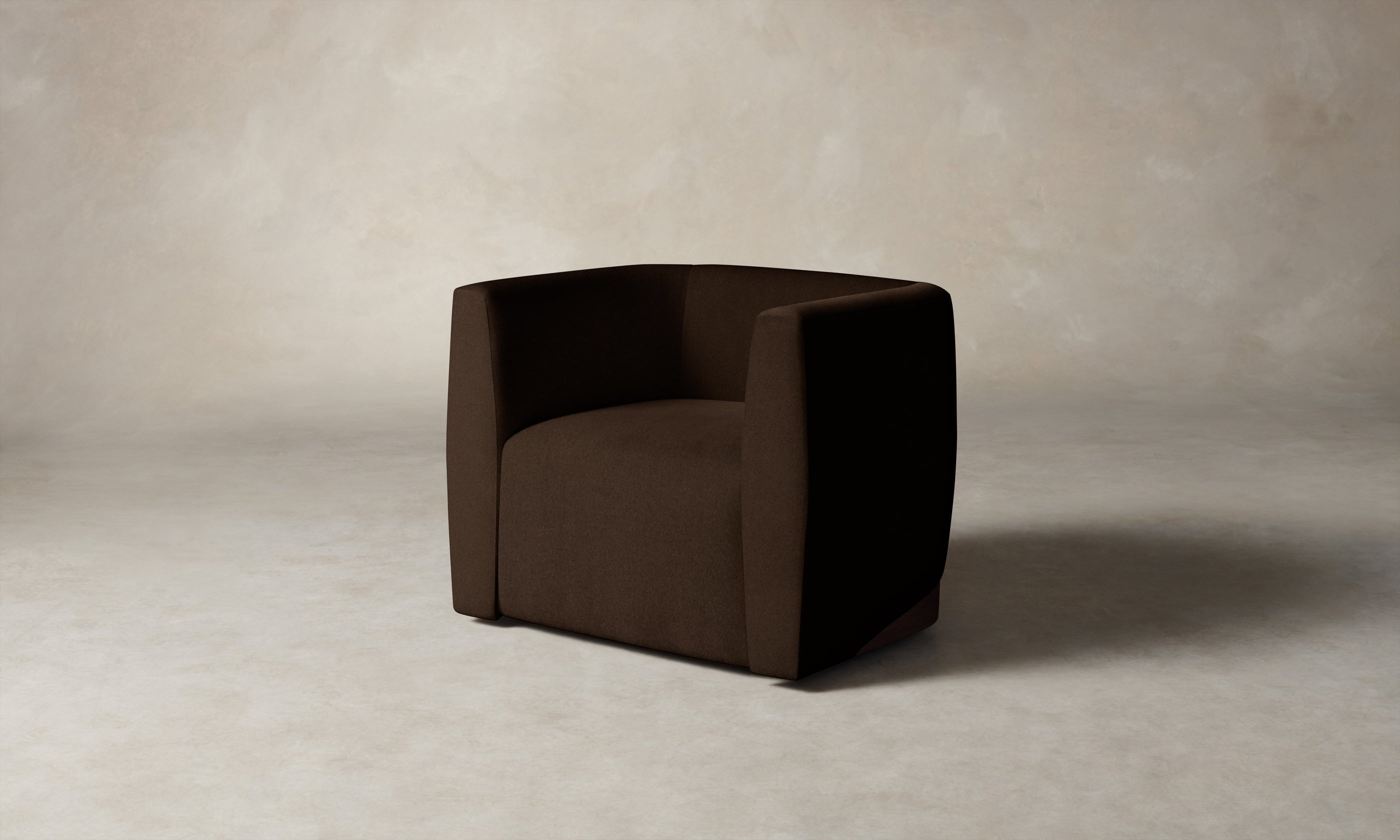 Henri Swivel Chair - Luxurious Mohair Upholstery in Rich Chocolate Brown | Perfect for Living Rooms, Offices & Cozy Reading Nooks