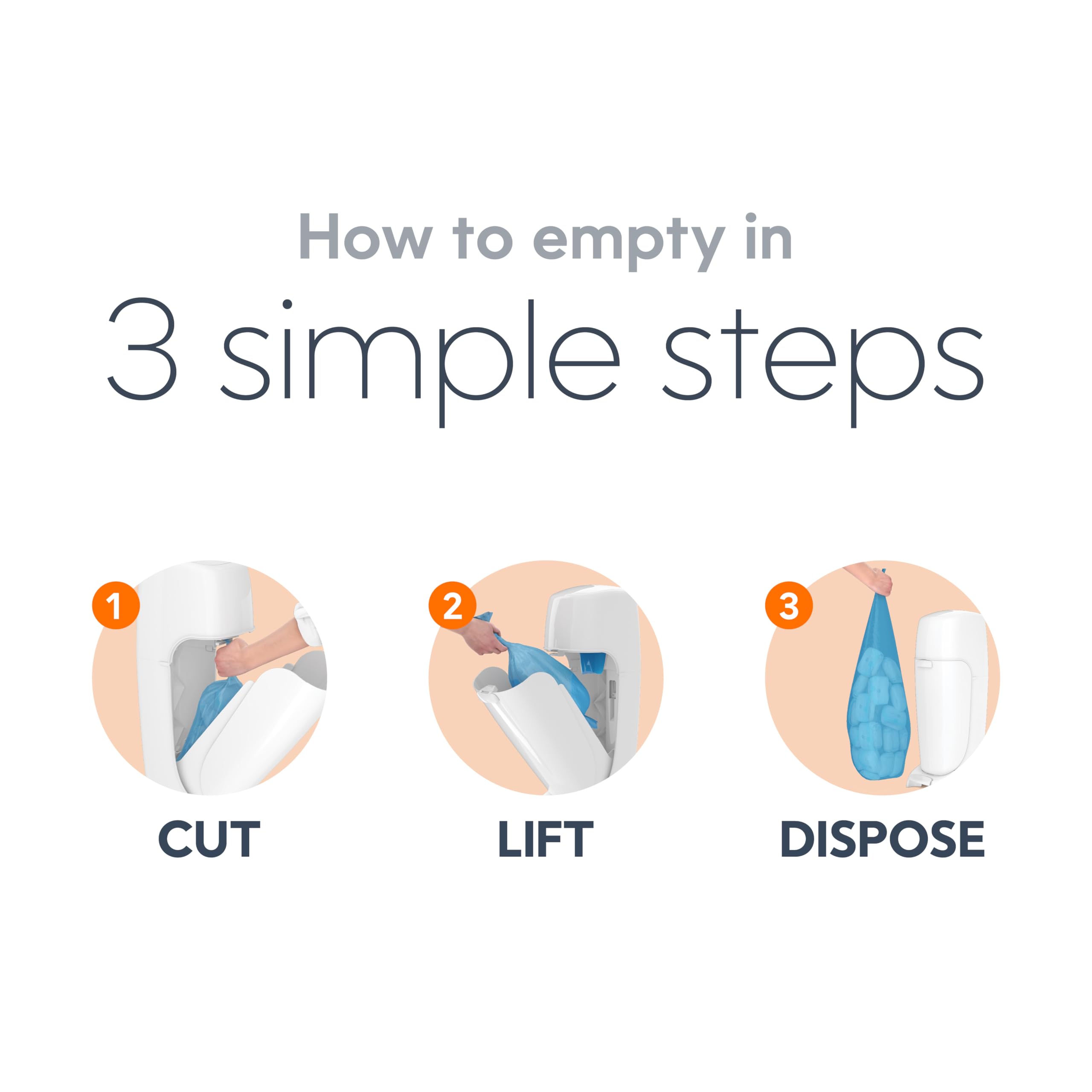 Diaper Genie Complete Diaper Pail with 8 Refill Bags & Carbon Filter - Baby Registry Gift Set | Essential Nursery Starter Kit for New Parents | Odor Control & Convenient Diaper Disposal System
