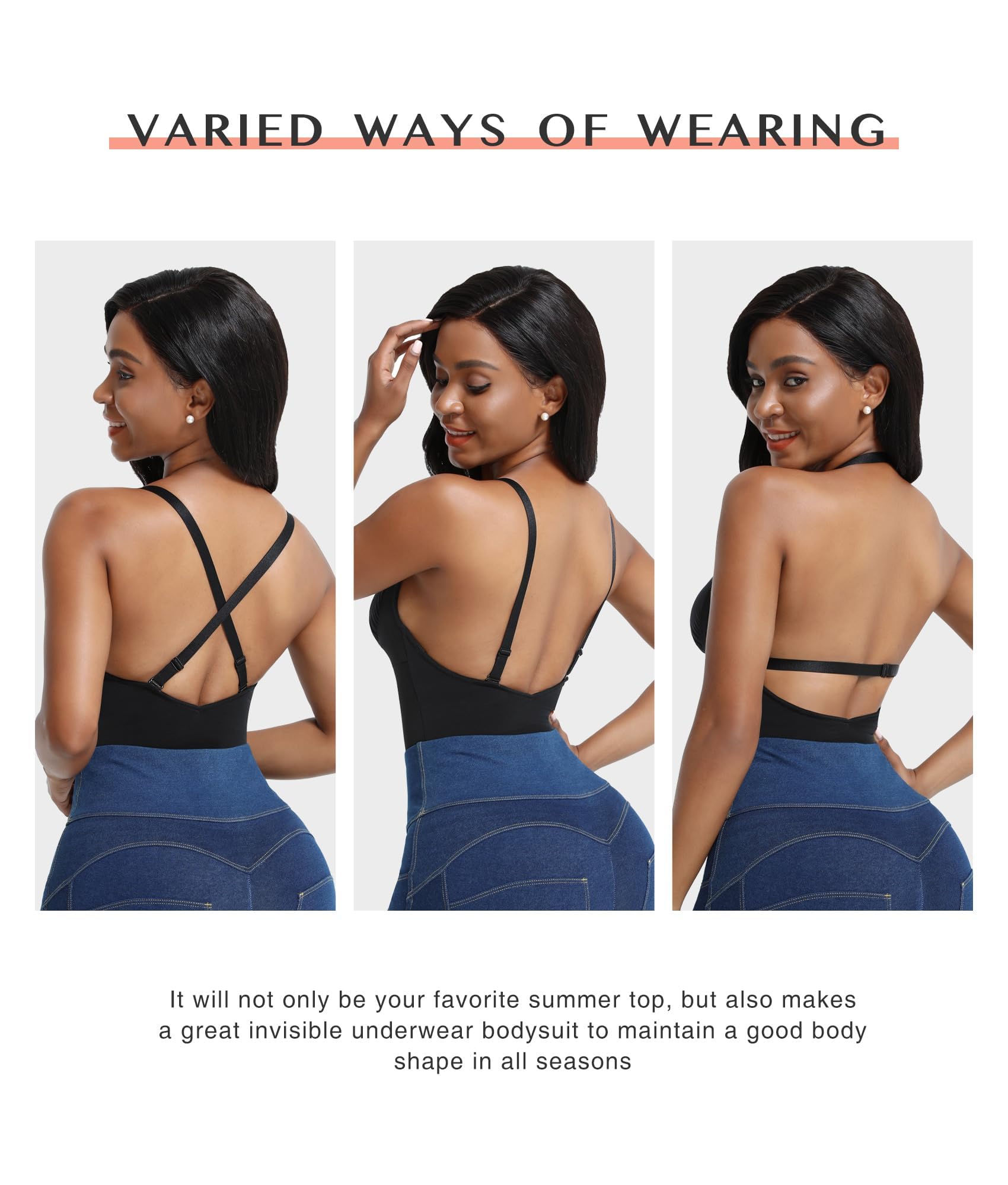 FeelinGirl Women's Tummy Control Shapewear Bodysuit - Seamless Thong Backless Faja Body Shaper Tank Top for Slimming & Smoothing | Perfect for Dresses, Workouts & Special Occasions