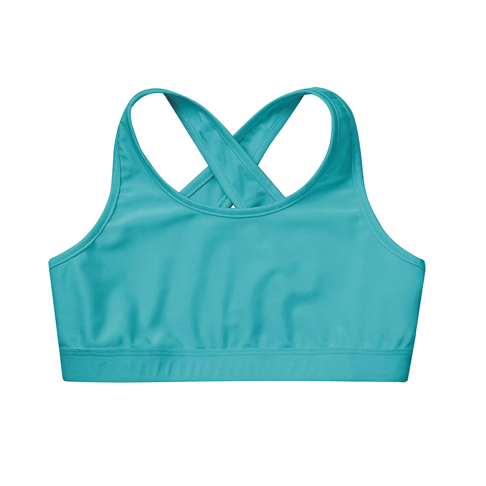 MSemis Big Girls Criss Cross Back Sports Bra - High Support Gymnastics Dance Workout Training Crop Top Tank for Teens, Cheerleading, Yoga & Activewear