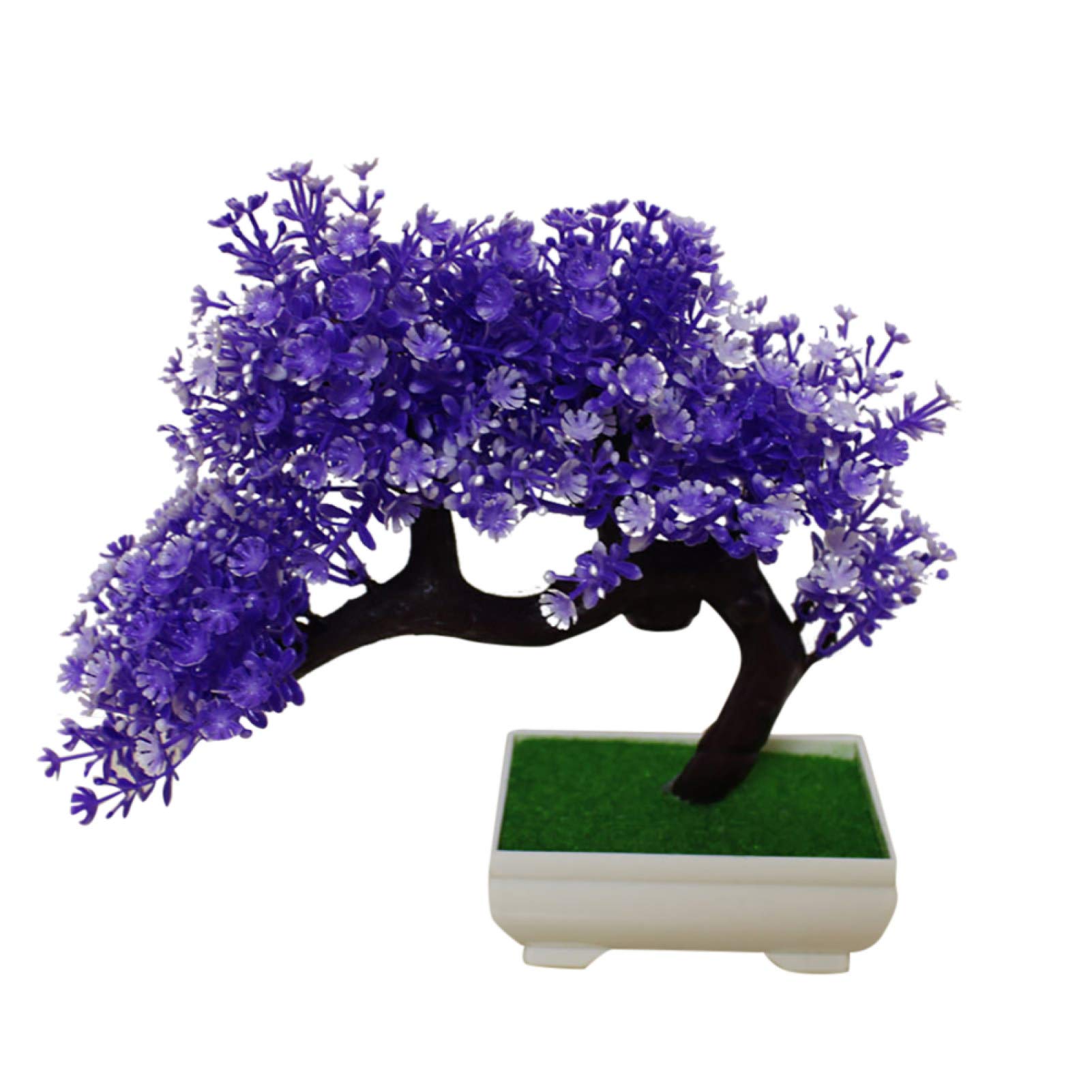 Artificial Pine Tree Plant - 1Pc Mini Potted Fake Bonsai Tree for DIY Garden, Wedding, Home & Party Decor | Realistic Blue Faux Flowers for Indoor & Outdoor Use