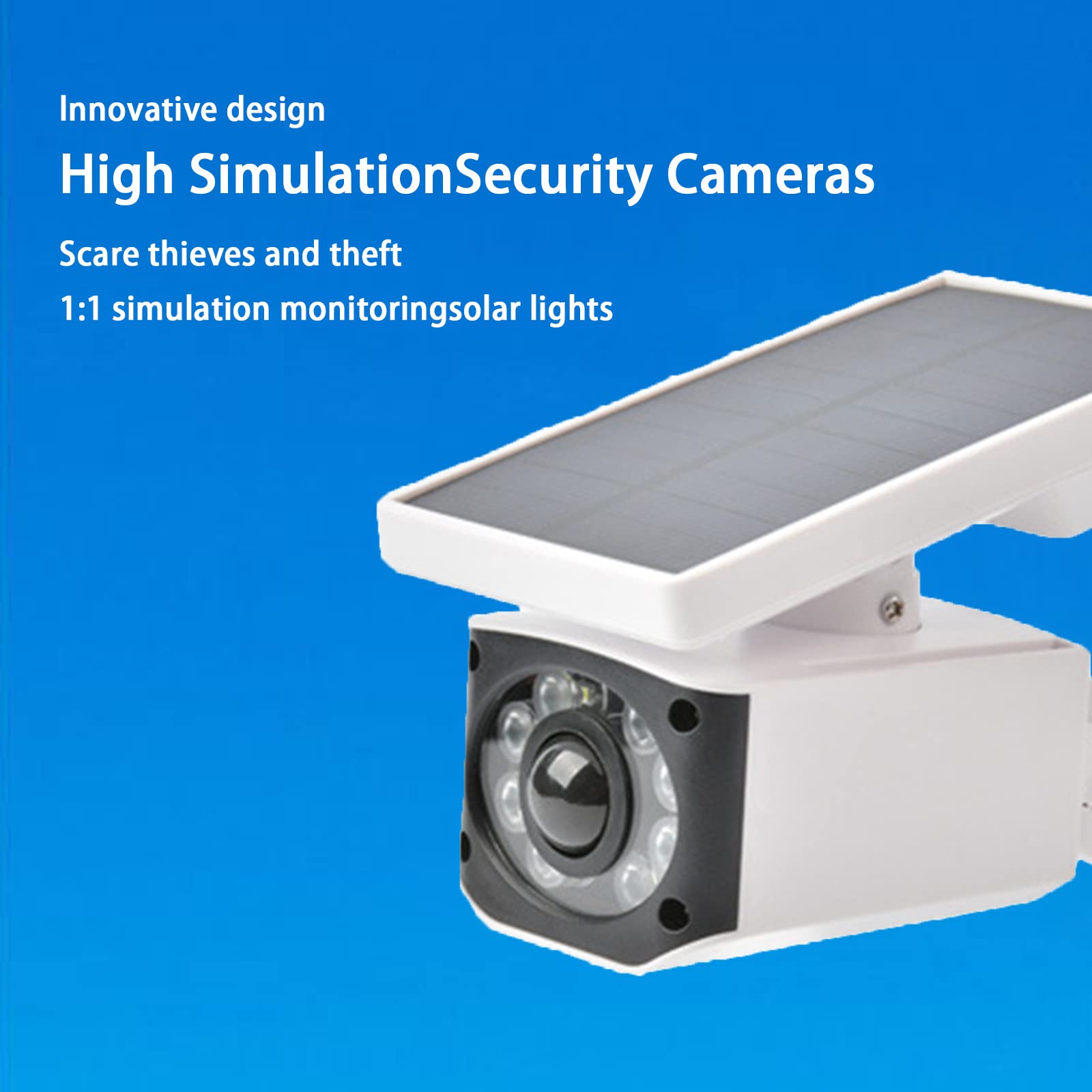 Solar Powered Dummy Security Camera with LED Motion Sensor & Flashing Red Lights - Weatherproof Outdoor Safety Light for Home, Business, Garage & Backyard Security (Ideal for Deterring Intruders)