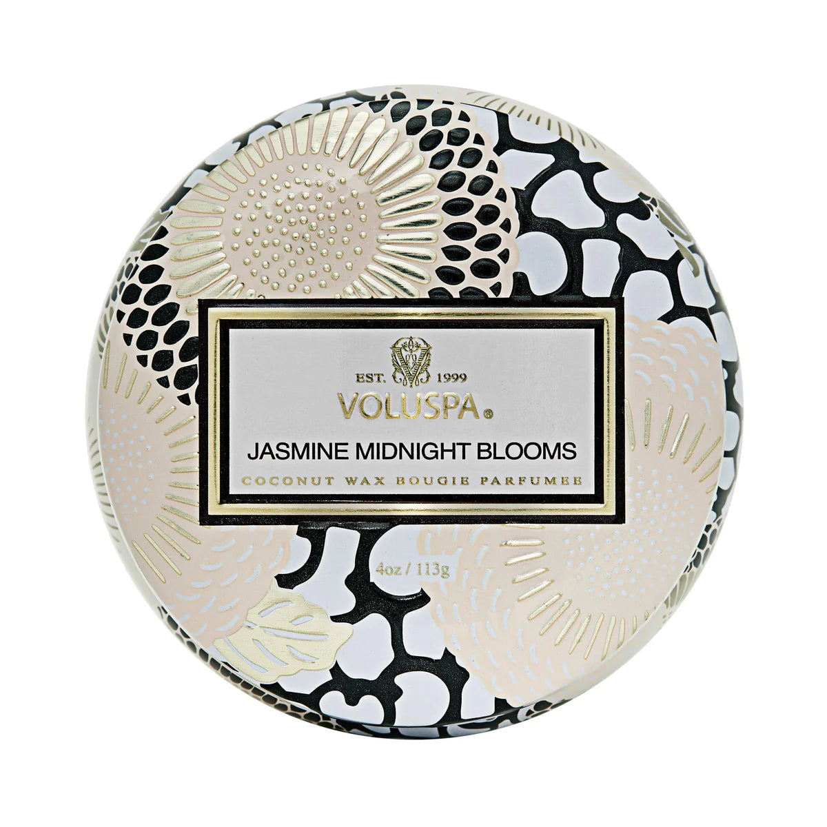 Jasmine Midnight Blooms Mini Tin Candle - Aromatherapy Scented Soy Wax Candle for Relaxation, Meditation & Home Decor - Perfect for Bedroom, Bathroom & Gift Giving