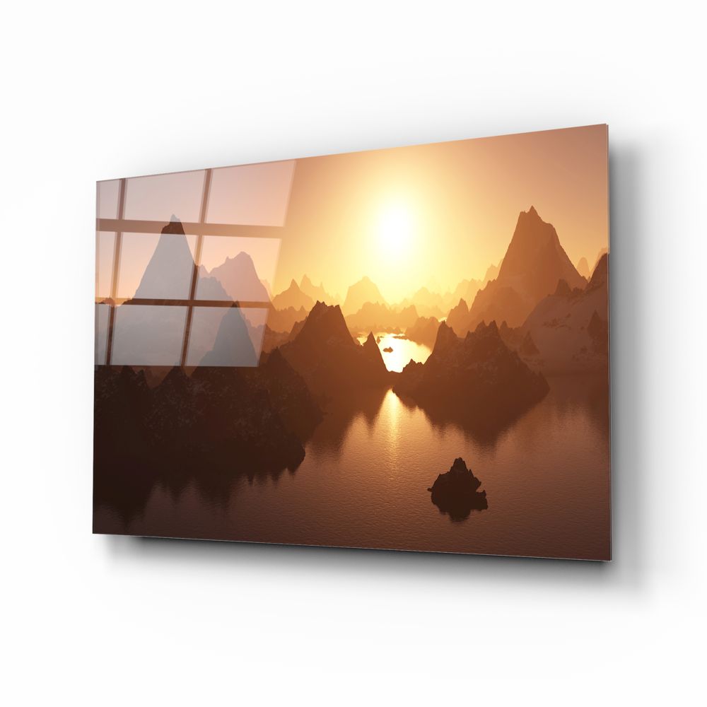 Stunning Sunset Over Mountains Wall Art - Perfect for Living Room, Bedroom & Office Decor