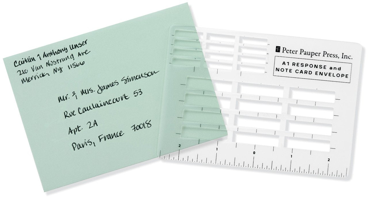 Envelope Addressing Stencil Set - 4 Reusable Lettering Guides for Wedding Invitations & Calligraphy | Perfect for DIY Mail Art, Handmade Cards & Stationery